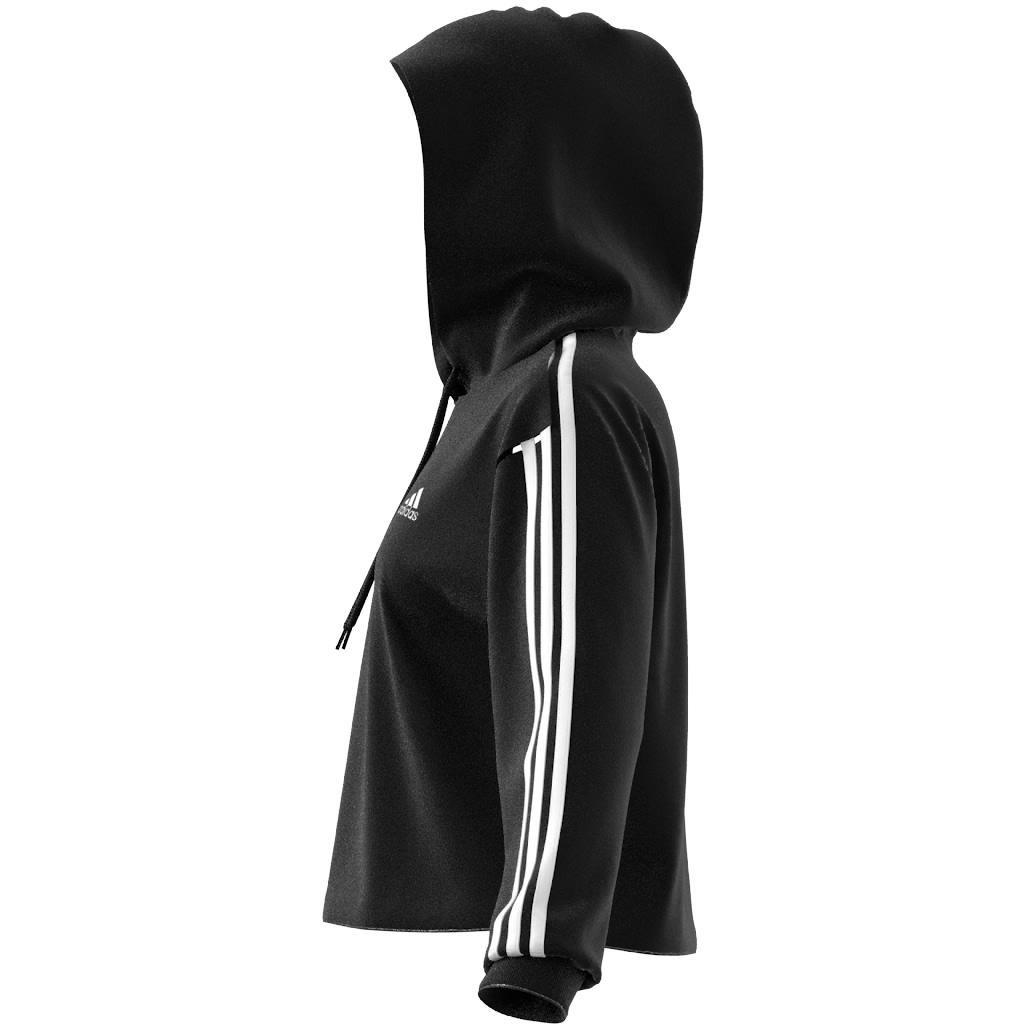 French Terry Crop Hoodie, Black, , large image number 8