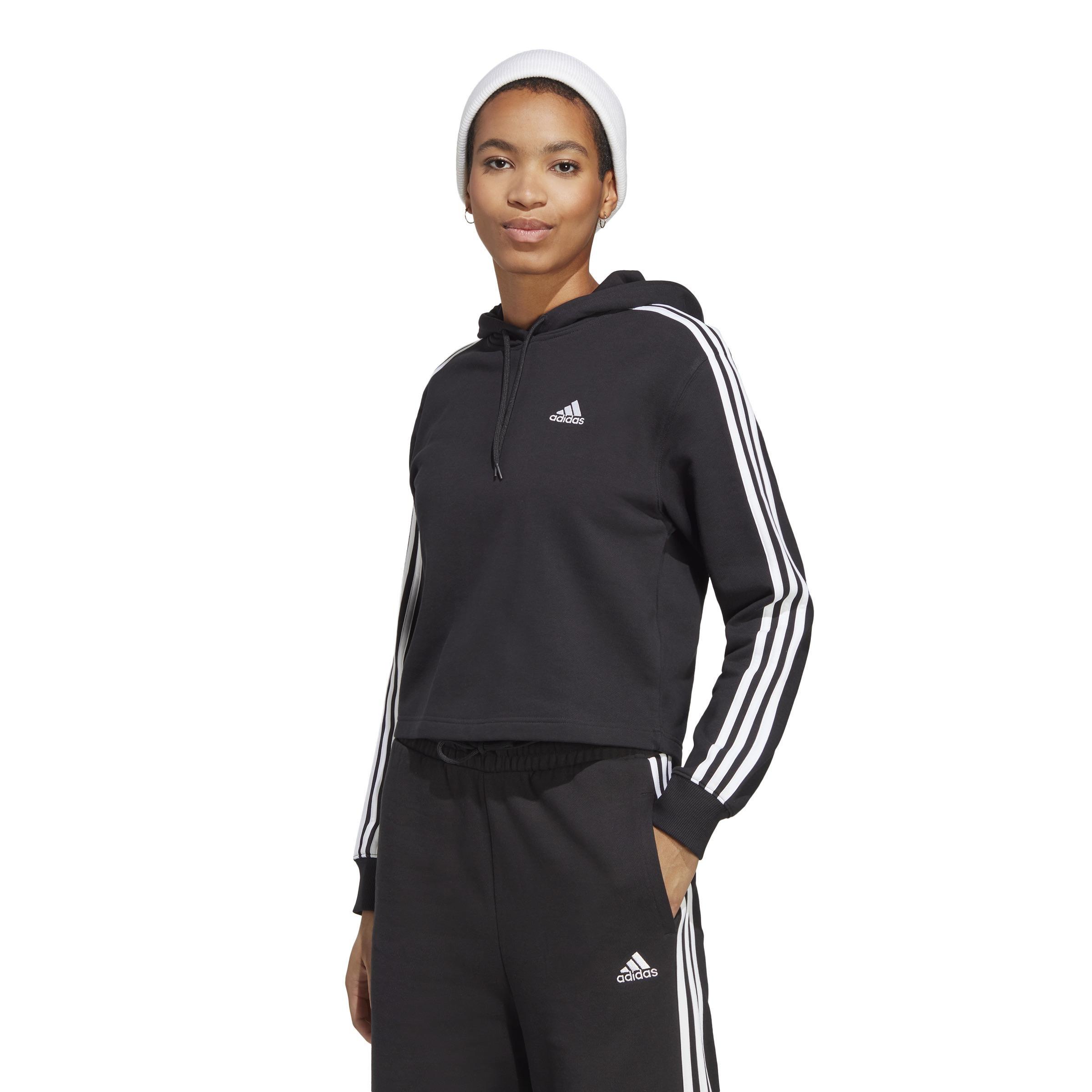 French Terry Crop Hoodie, Black, , large image number 9