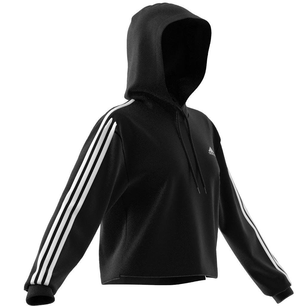 French Terry Crop Hoodie, Black, , large image number 11