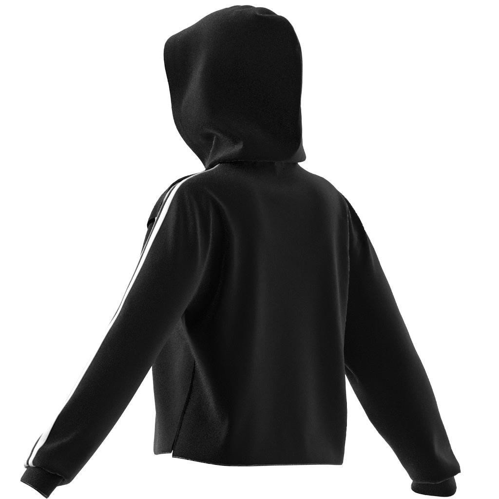 French Terry Crop Hoodie, Black, , large image number 12