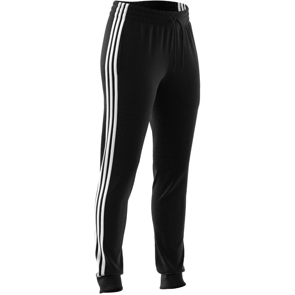 Essentials 3-Stripes French Terry Cuffed Joggers, Black, , large image number 1