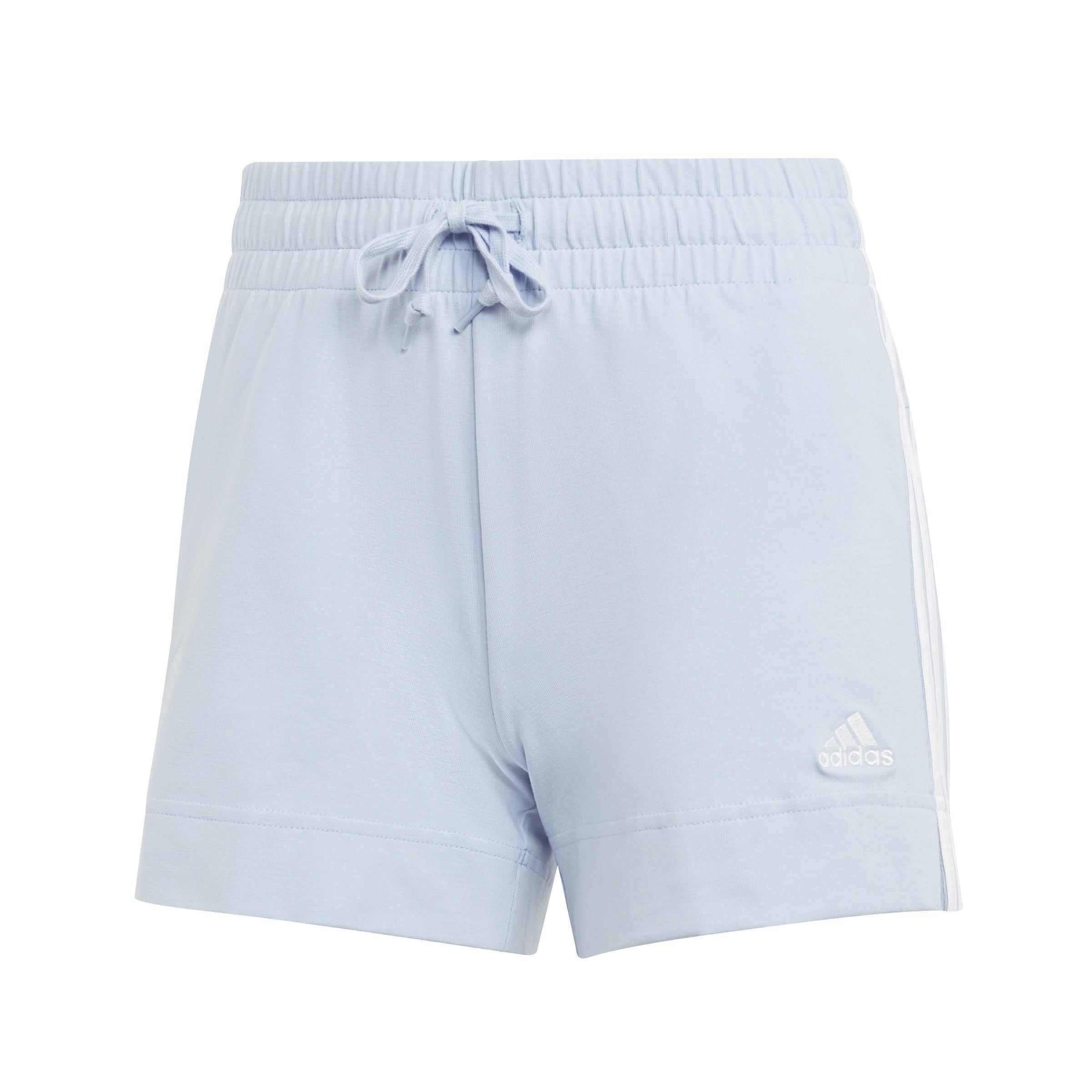 Essentials Slim 3-Stripes Shorts, Blue, A901_ONE, medium