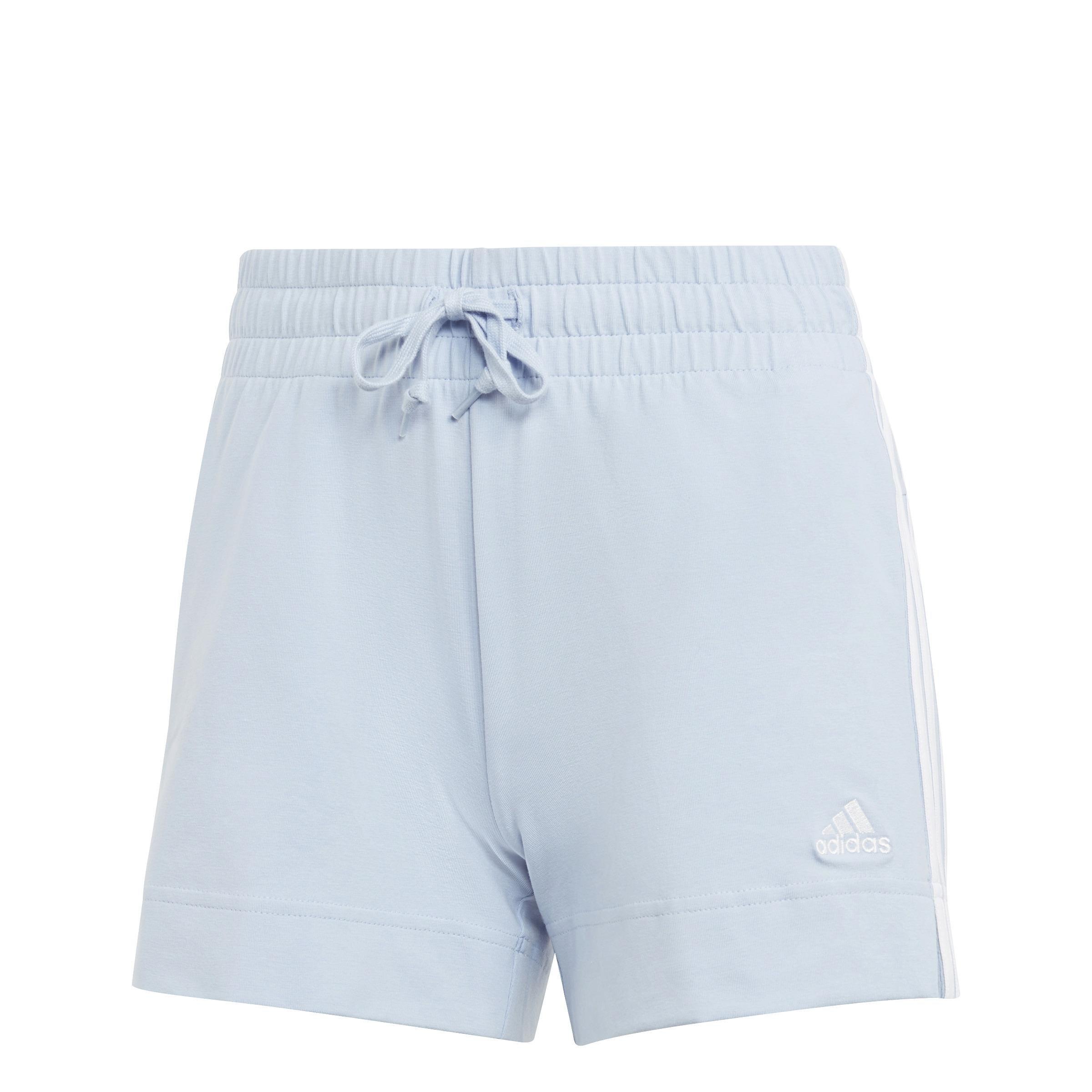 Essentials Slim 3-Stripes Shorts, Blue, A901_ONE, medium