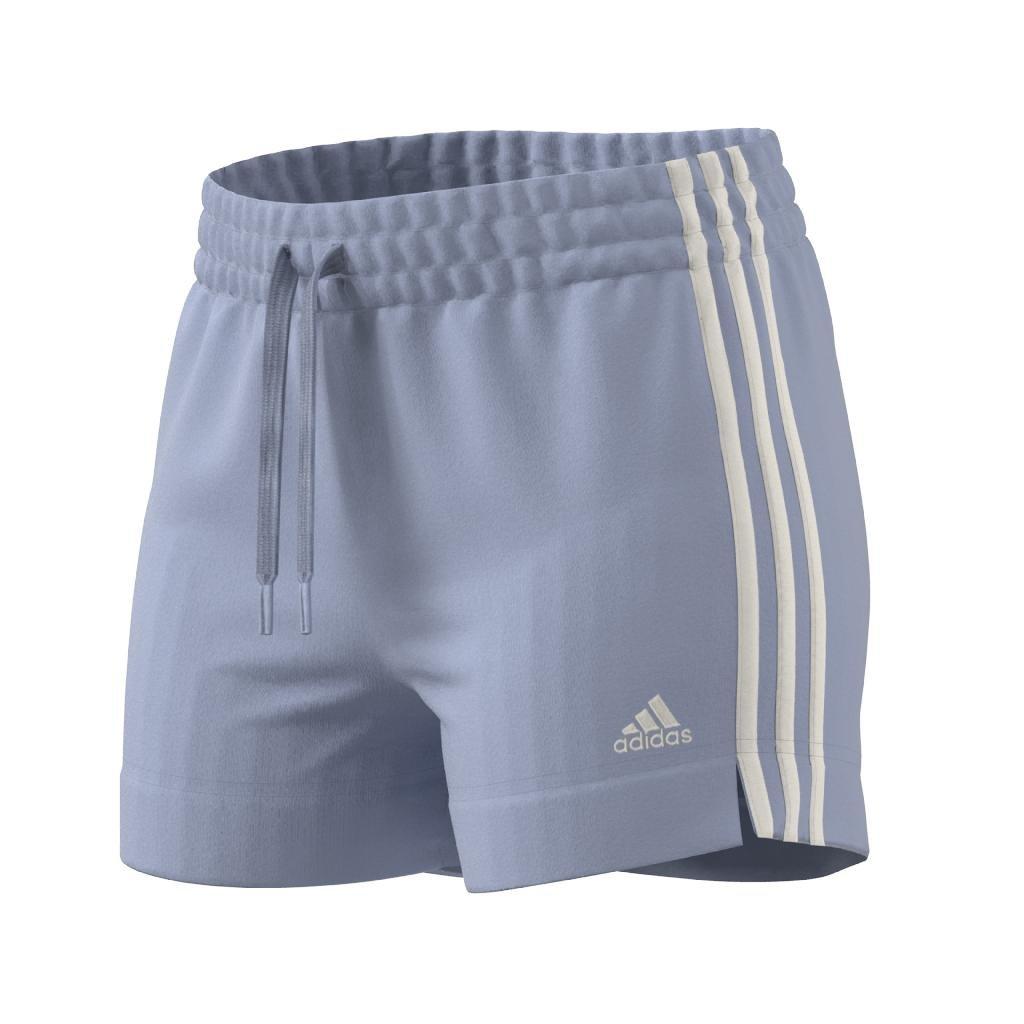 Essentials Slim 3-Stripes Shorts, Blue, , large image number 10