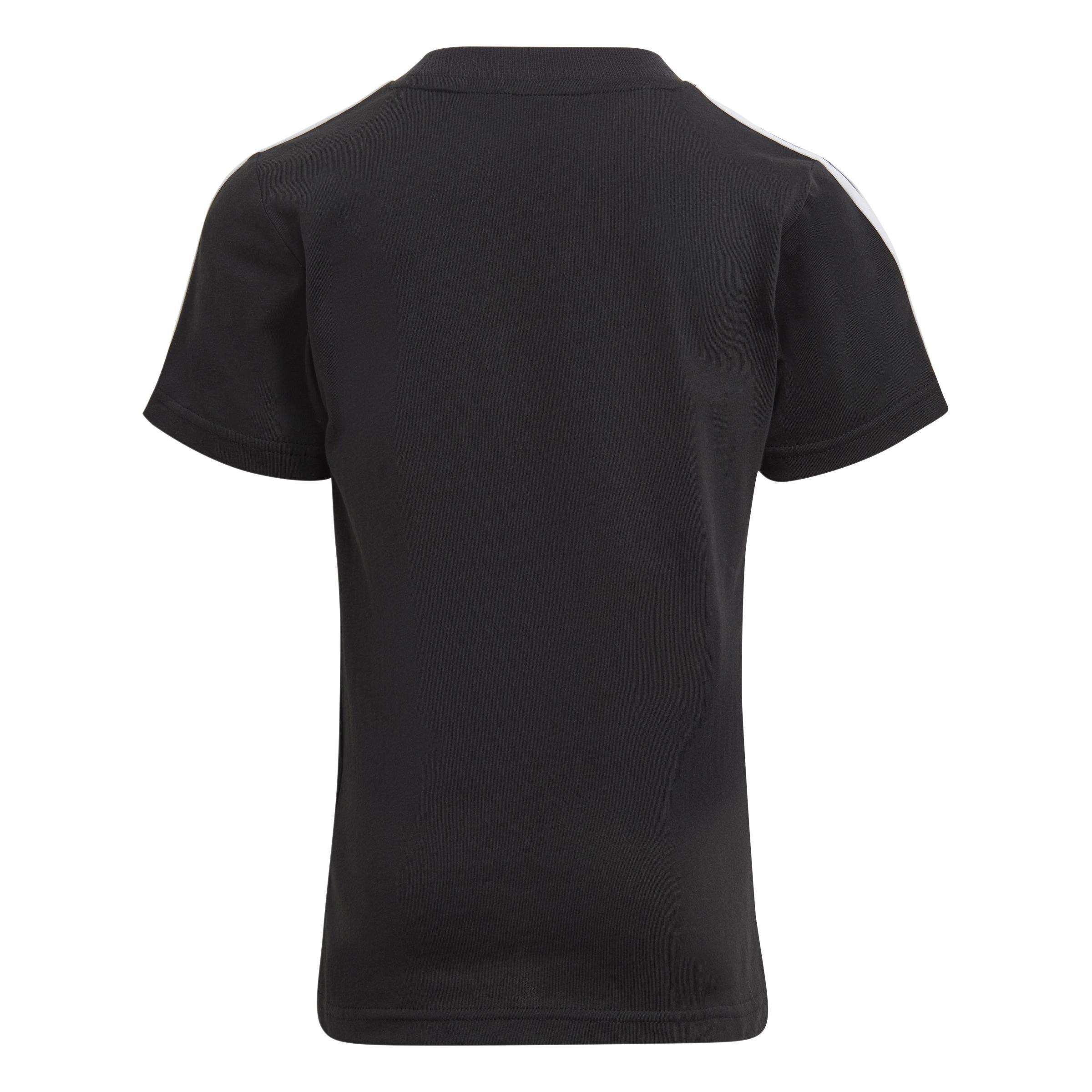 Unisex Kids Essentials 3-Stripes Cotton T-Shirt, Black, , large image number 2