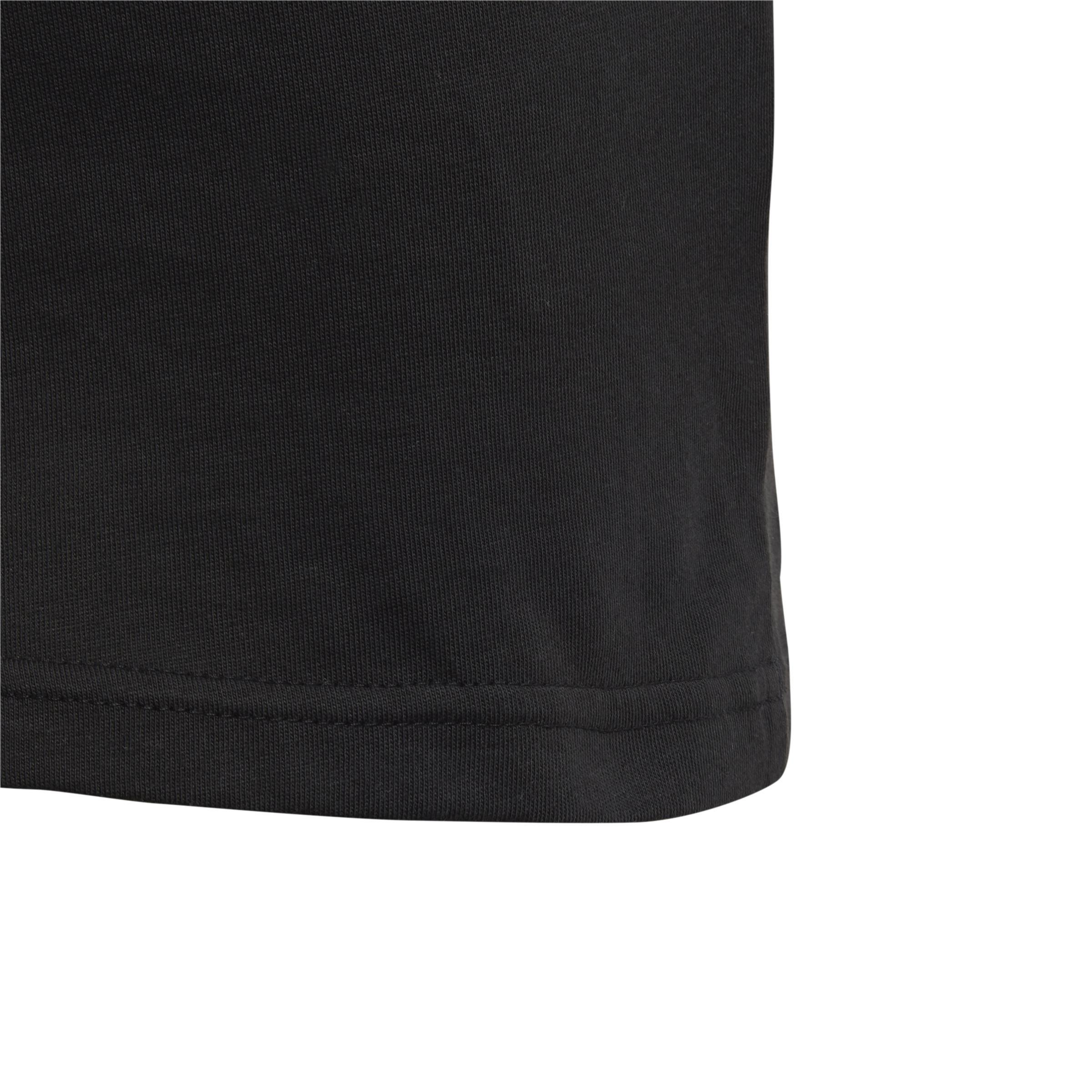 Unisex Kids Essentials 3-Stripes Cotton T-Shirt, Black, , large image number 4