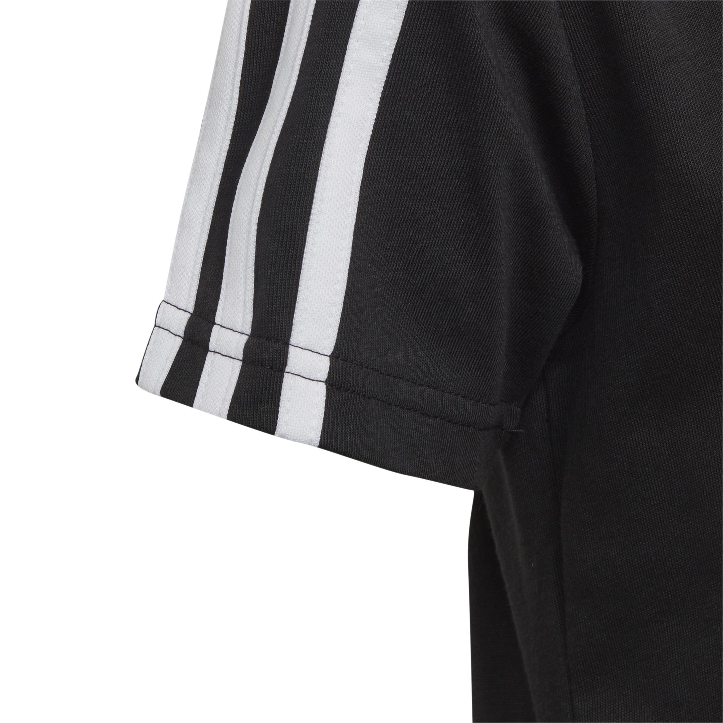 Unisex Kids Essentials 3-Stripes Cotton T-Shirt, Black, , large image number 5