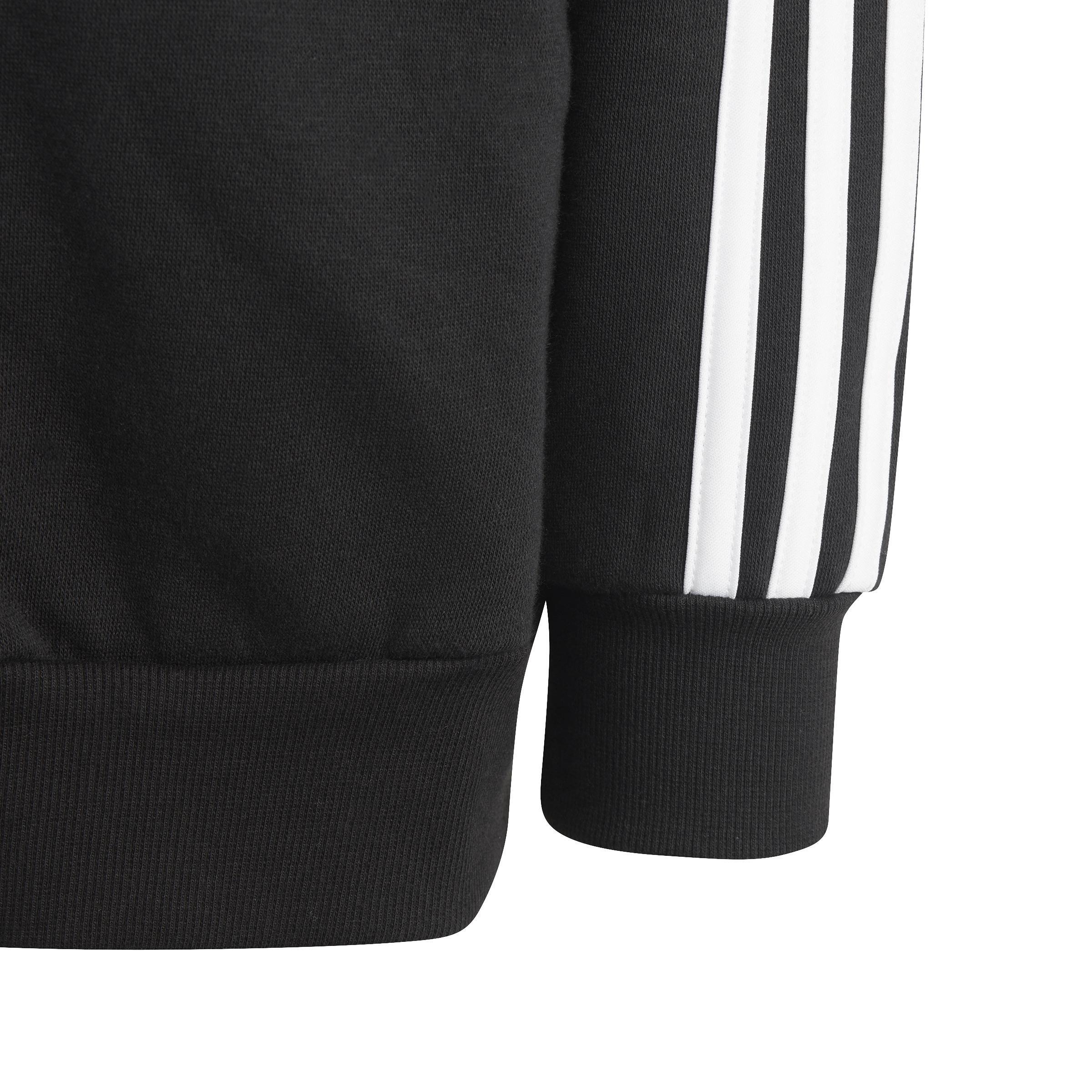 Unisex Kids Essentials 3-Stripes Zip Hooded Jacket, Black, , large image number 5