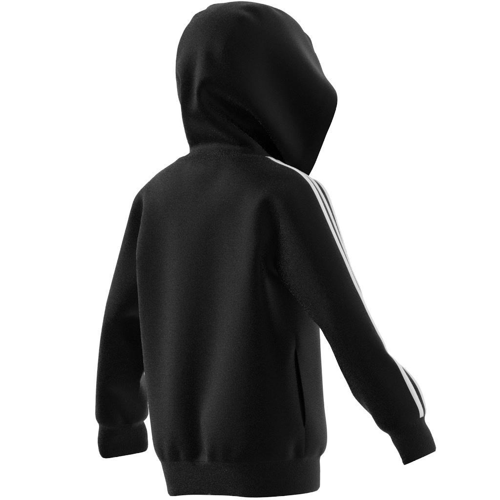 Unisex Kids Essentials 3-Stripes Zip Hooded Jacket, Black, , large image number 7