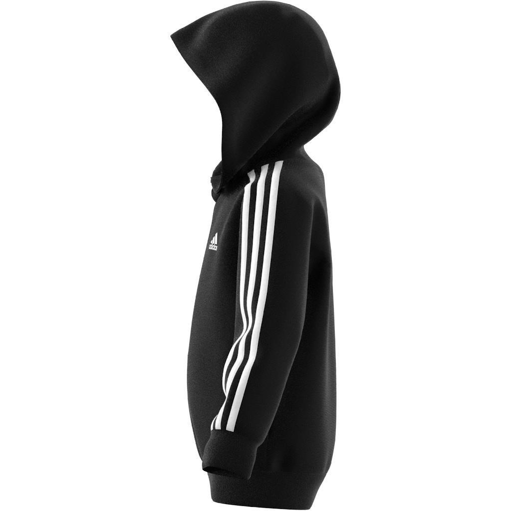 Unisex Kids Essentials 3-Stripes Zip Hooded Jacket, Black, , large image number 12