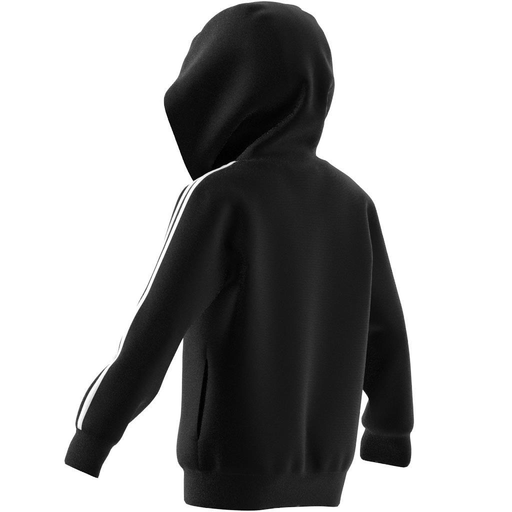 Unisex Kids Essentials 3-Stripes Zip Hooded Jacket, Black, , large image number 13