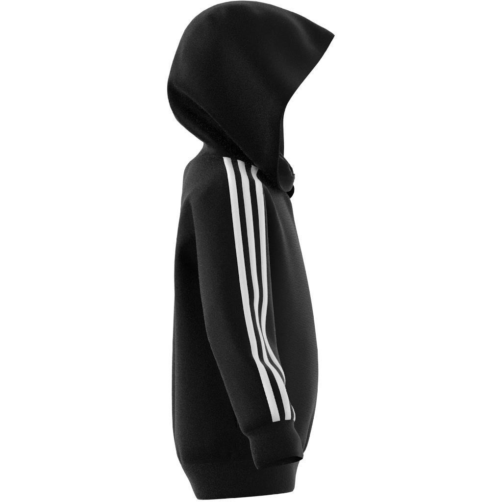 Unisex Kids Essentials 3-Stripes Zip Hooded Jacket, Black, , large image number 14
