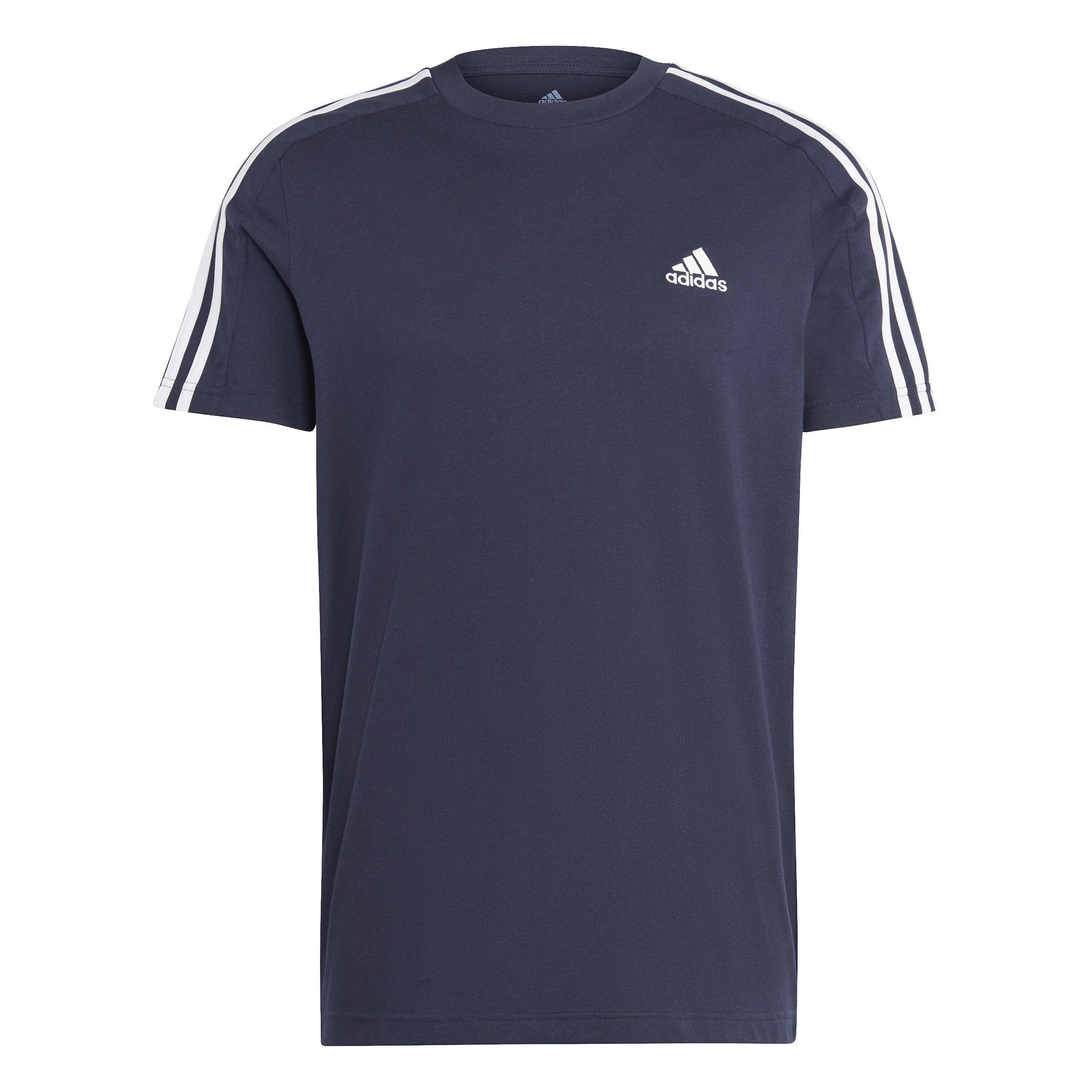 Essentials Single Jersey 3-Stripes T-Shirt, Blue, A901_ONE, large image number 0