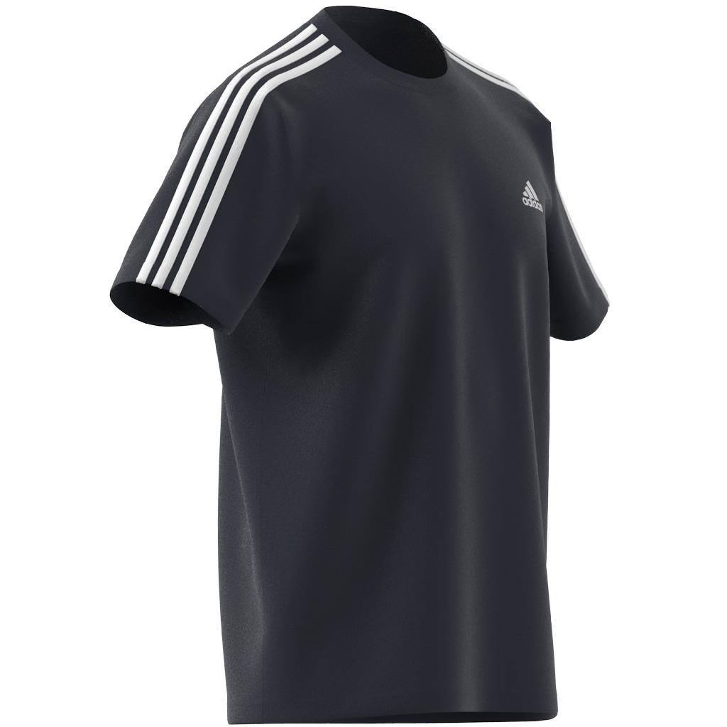 Essentials Single Jersey 3-Stripes T-Shirt, Blue, A901_ONE, large image number 8