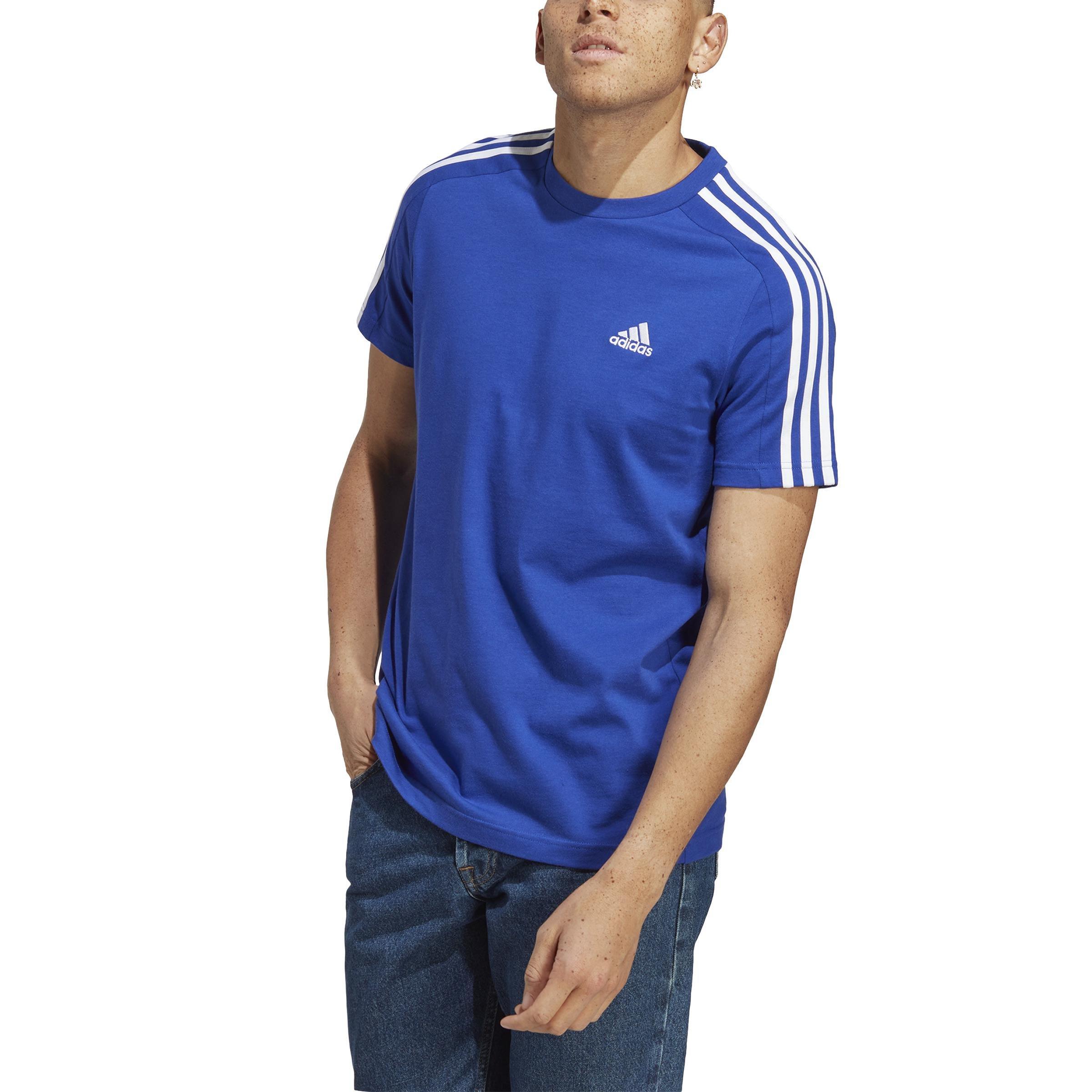 Essentials Single Jersey 3-Stripes T-Shirt, Blue, A901_ONE, large image number 2