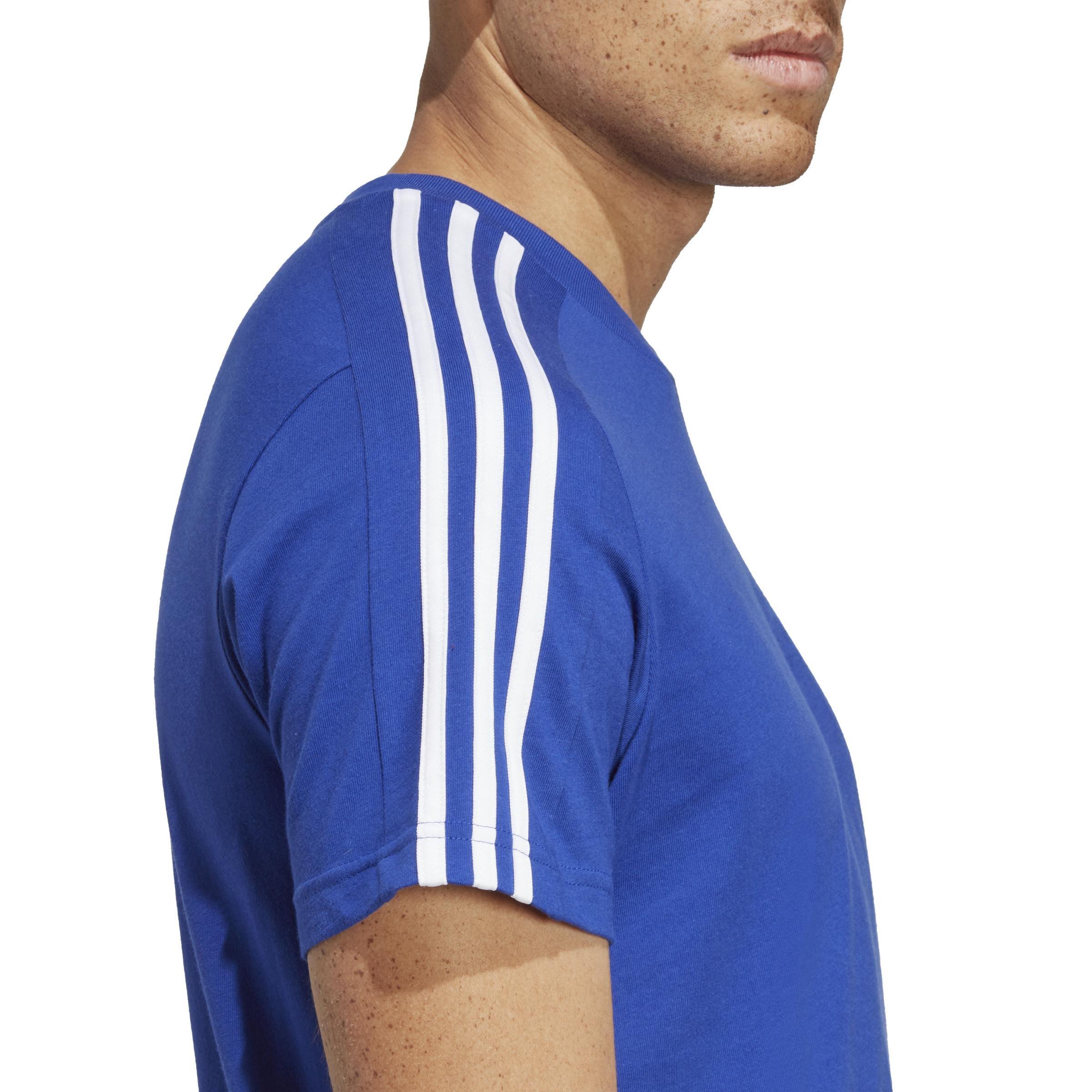 Essentials Single Jersey 3-Stripes T-Shirt, Blue, A901_ONE, large image number 4