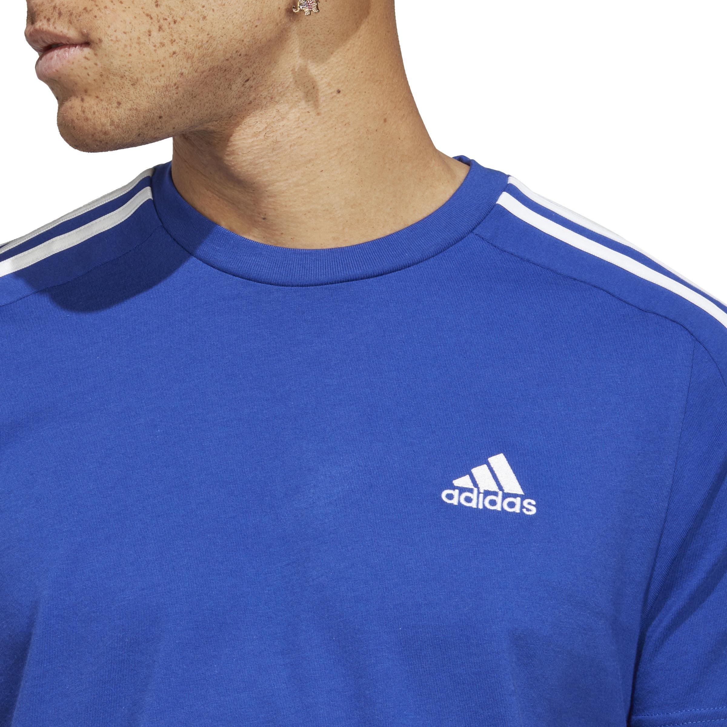 Essentials Single Jersey 3-Stripes T-Shirt, Blue, A901_ONE, large image number 5
