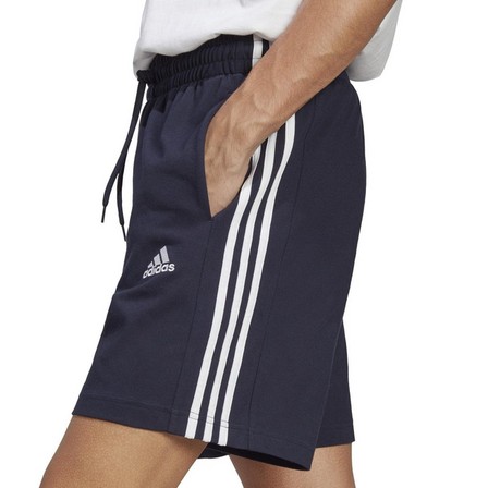 Men Essentials 3-Stripes Shorts, Blue, A901_ONE, large image number 4