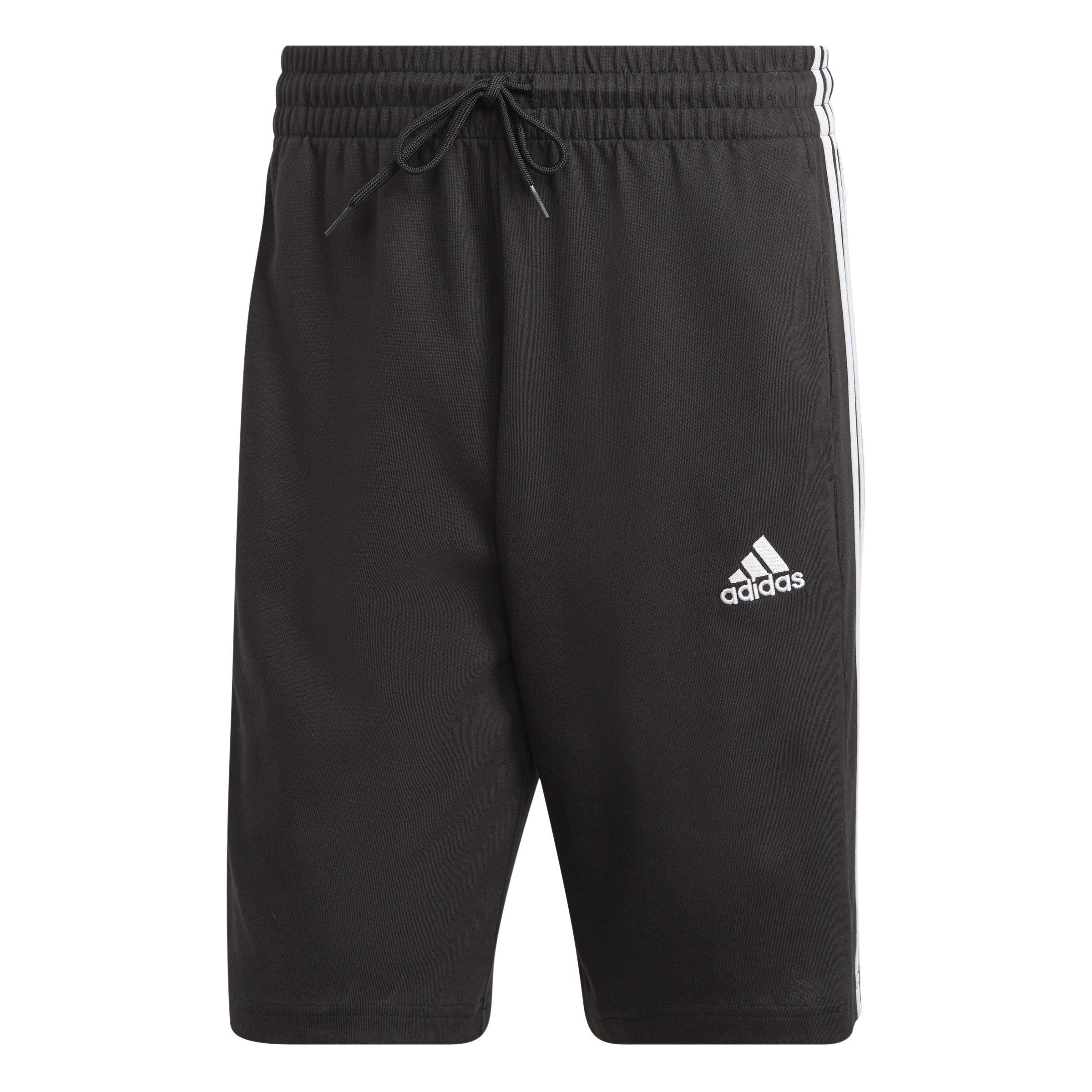 Essentials Single Jersey 3-Stripes Shorts, Black, A901_ONE, large image number 0