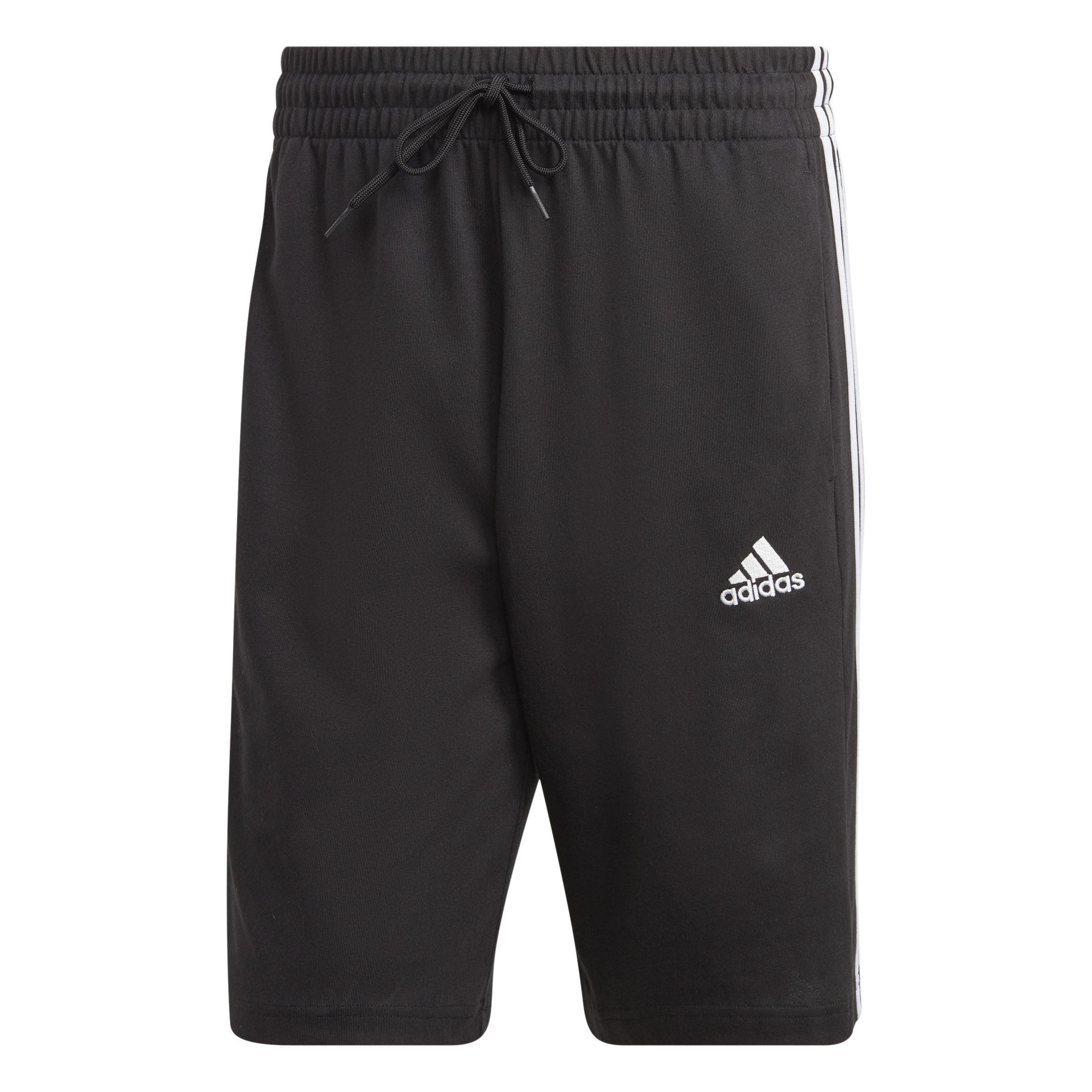 Essentials Single Jersey 3-Stripes Shorts, Black, A901_ONE, large image number 1