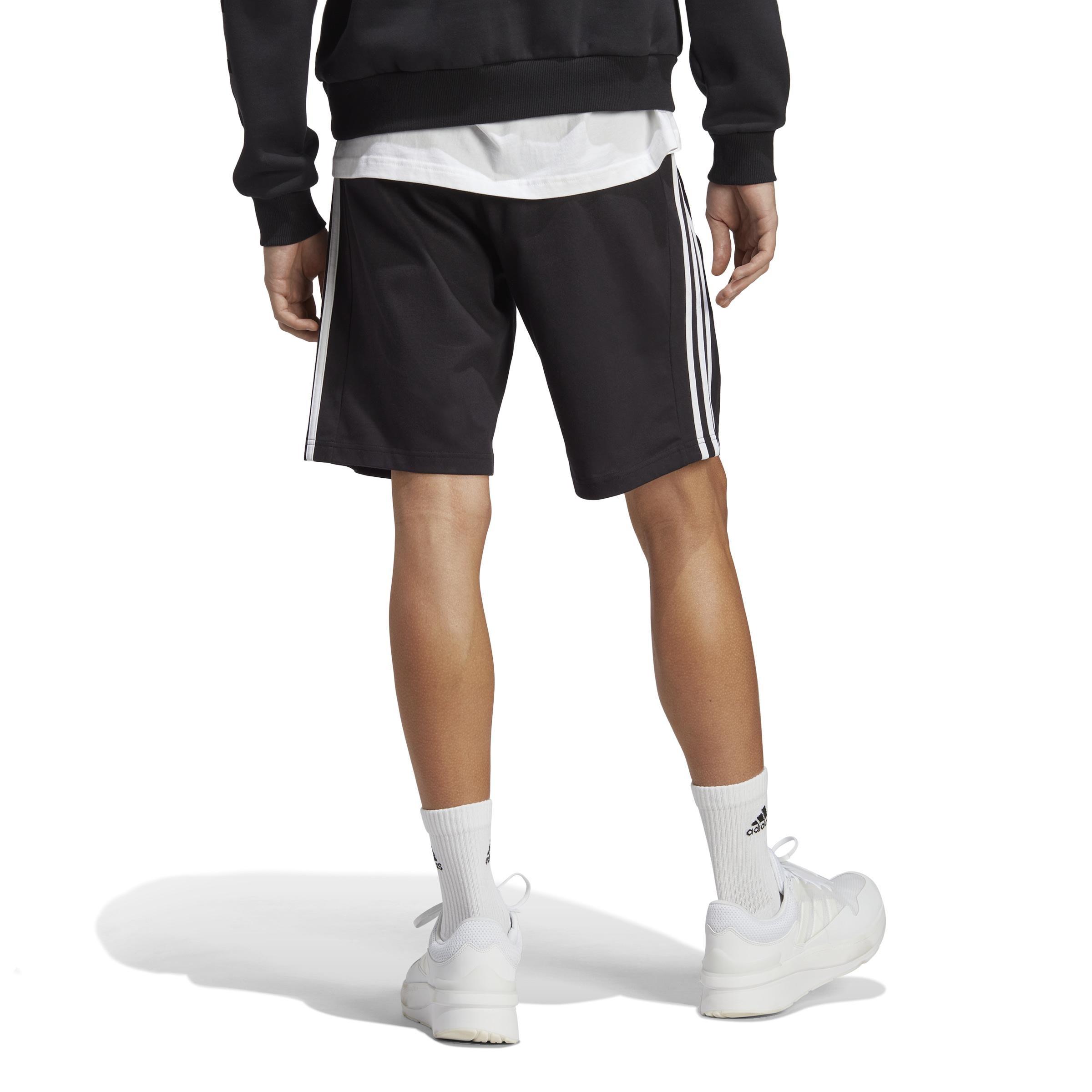 Essentials Single Jersey 3-Stripes Shorts, Black, A901_ONE, large image number 2