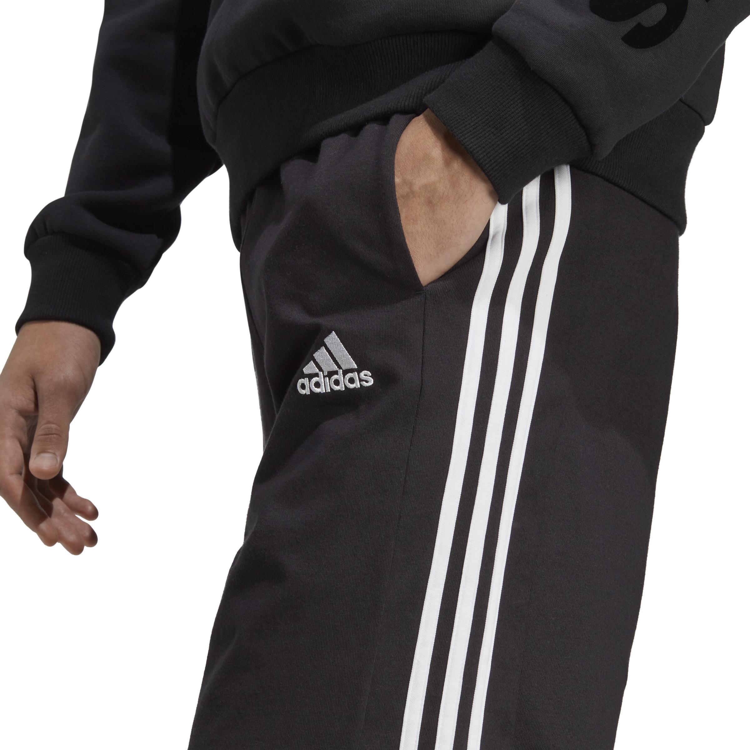 Essentials Single Jersey 3-Stripes Shorts, Black, A901_ONE, large image number 4