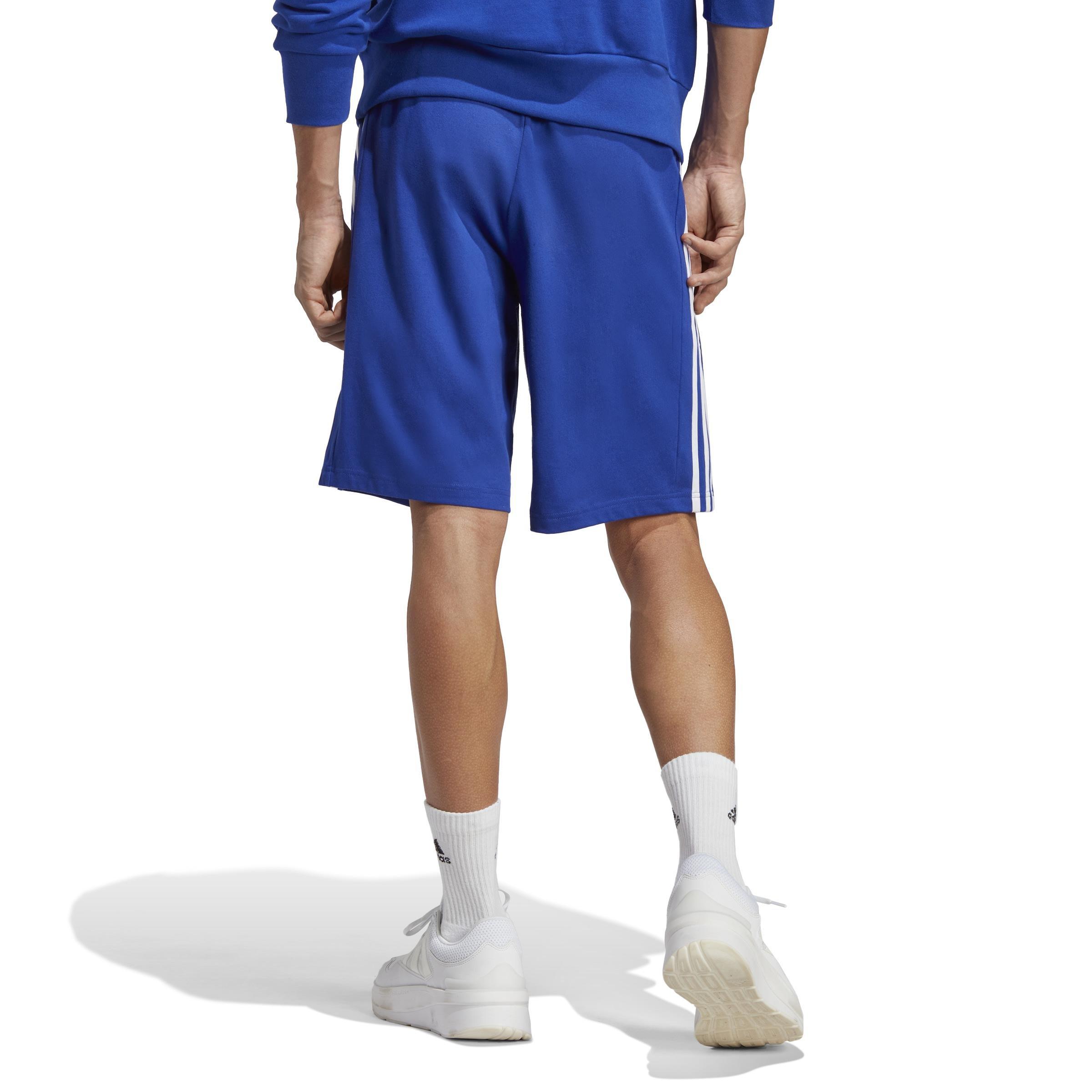 Essentials Single Jersey 3-Stripes Shorts, Blue, , large image number 2