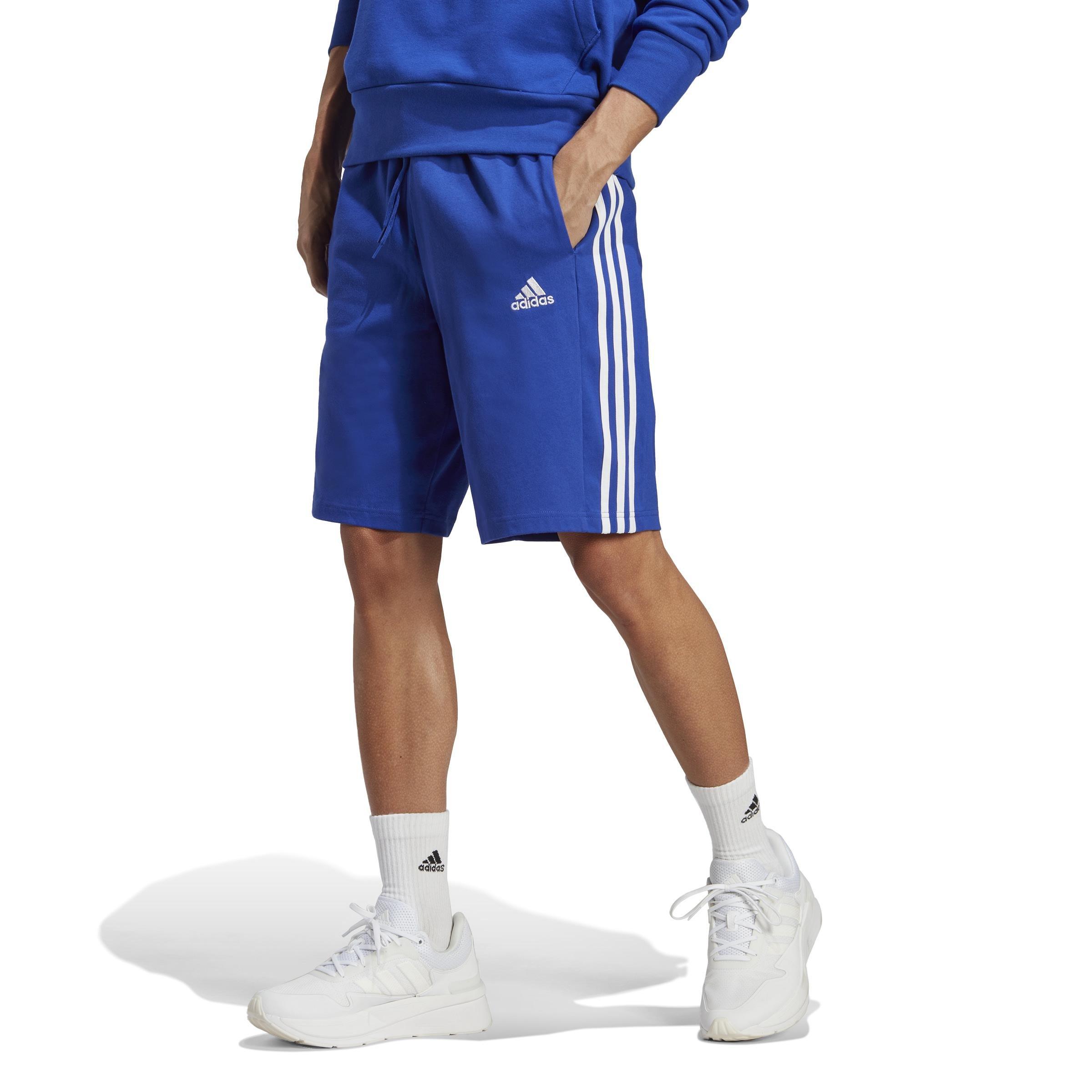 Essentials Single Jersey 3-Stripes Shorts, Blue, , large image number 8