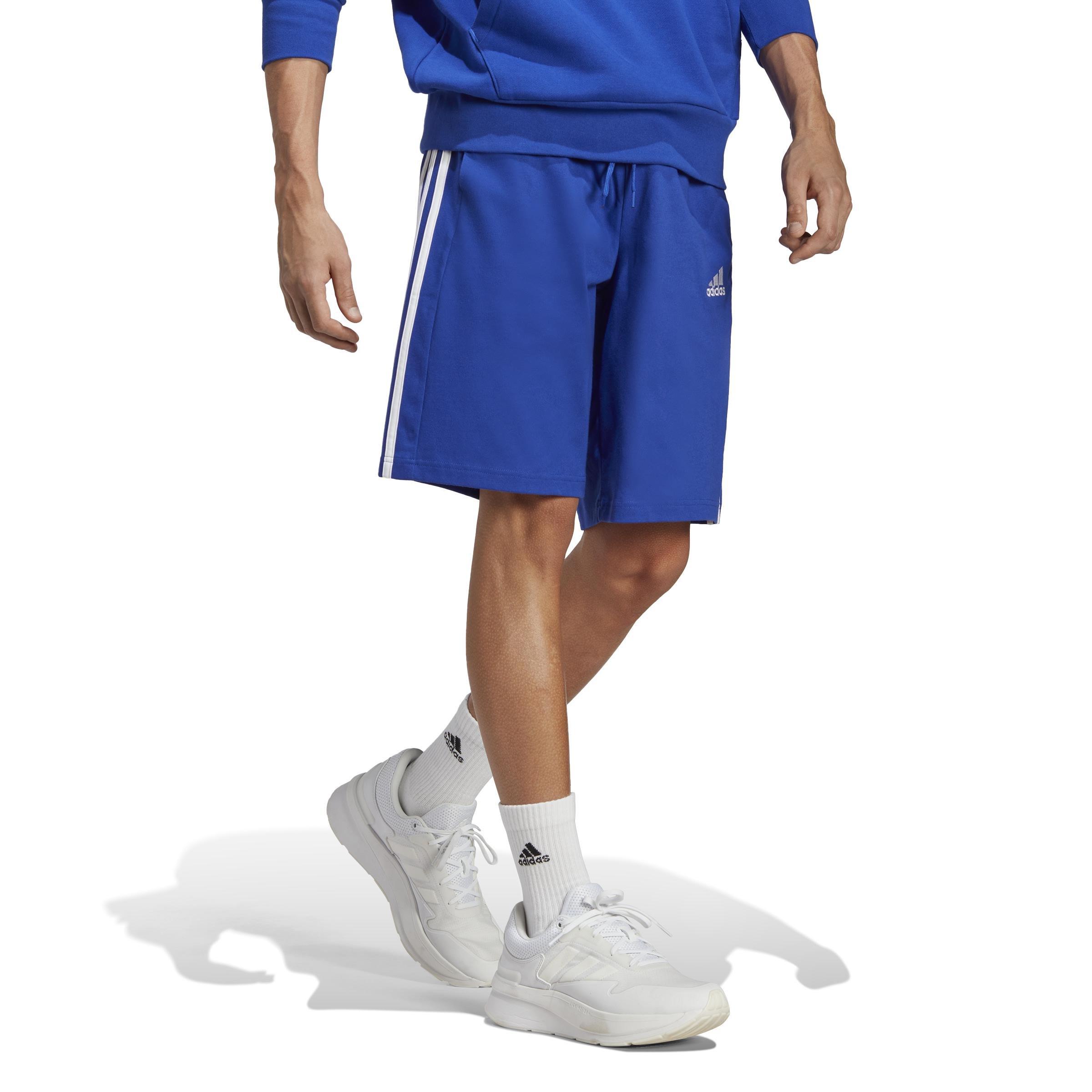Essentials Single Jersey 3-Stripes Shorts, Blue, , large image number 12