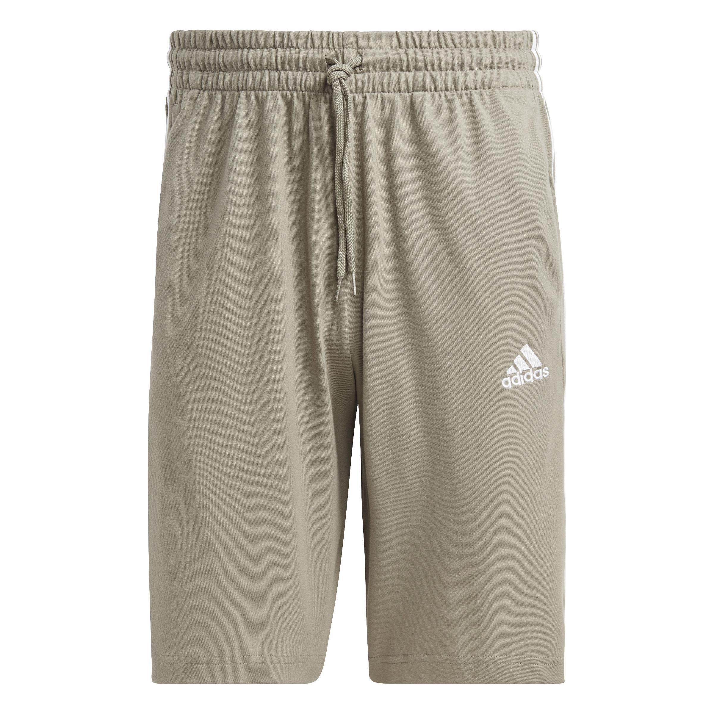 Essentials Single Jersey 3-Stripes Shorts, Green, A901_ONE, large image number 0