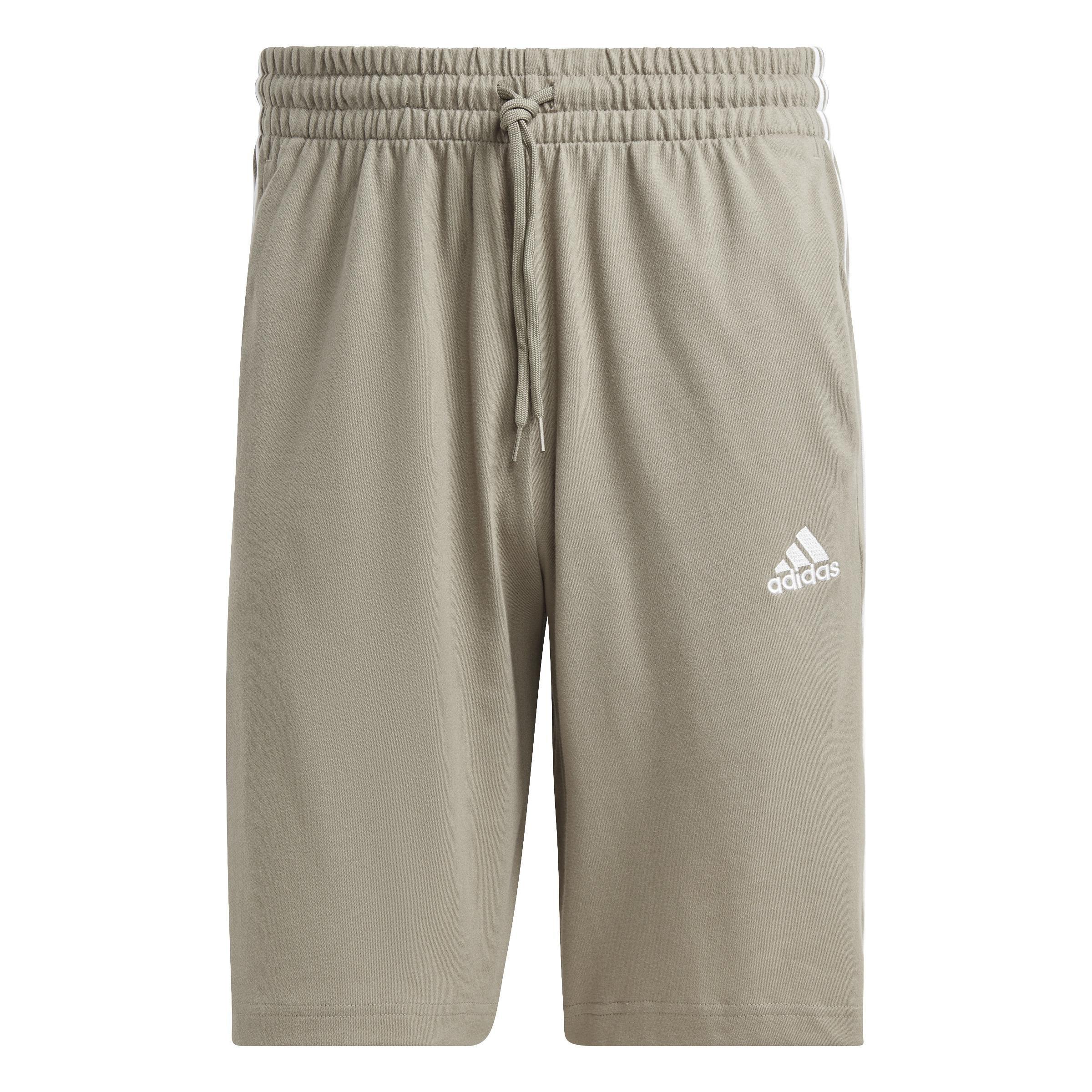 Essentials Single Jersey 3-Stripes Shorts, Green, A901_ONE, large image number 1