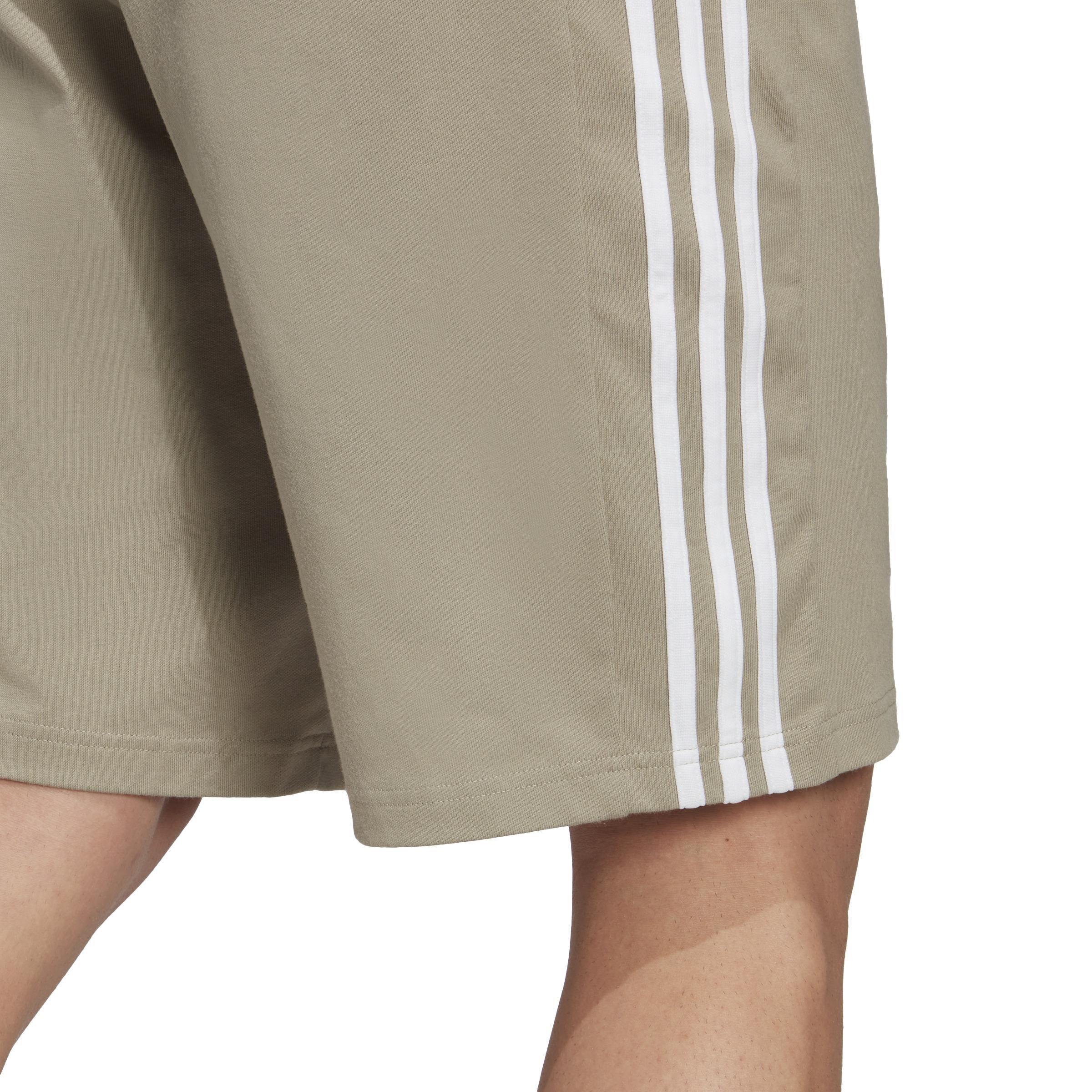 Essentials Single Jersey 3-Stripes Shorts, Green, A901_ONE, large image number 3