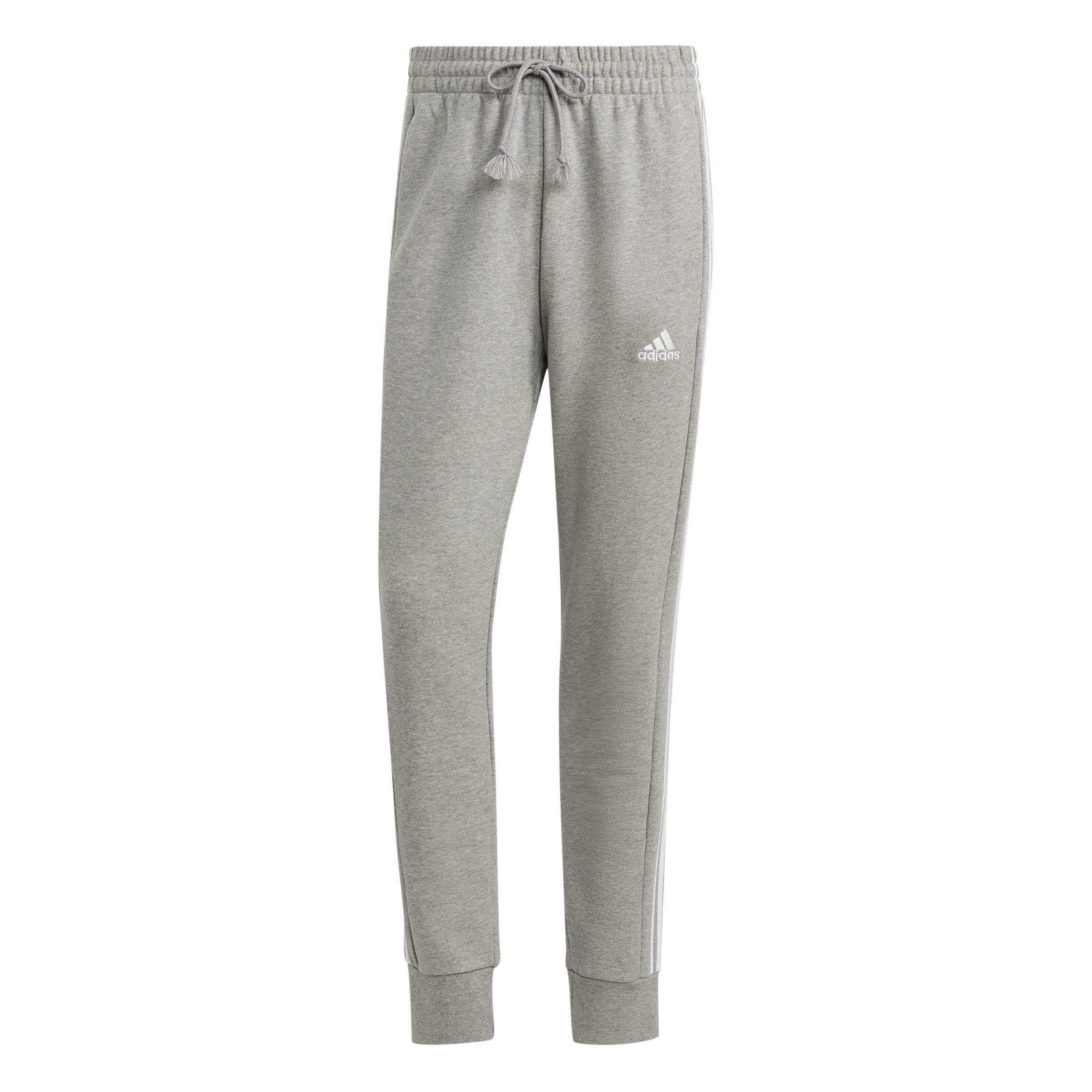 Essentials French Terry Tapered Cuff 3-Stripes Joggers, Grey, , large image number 0