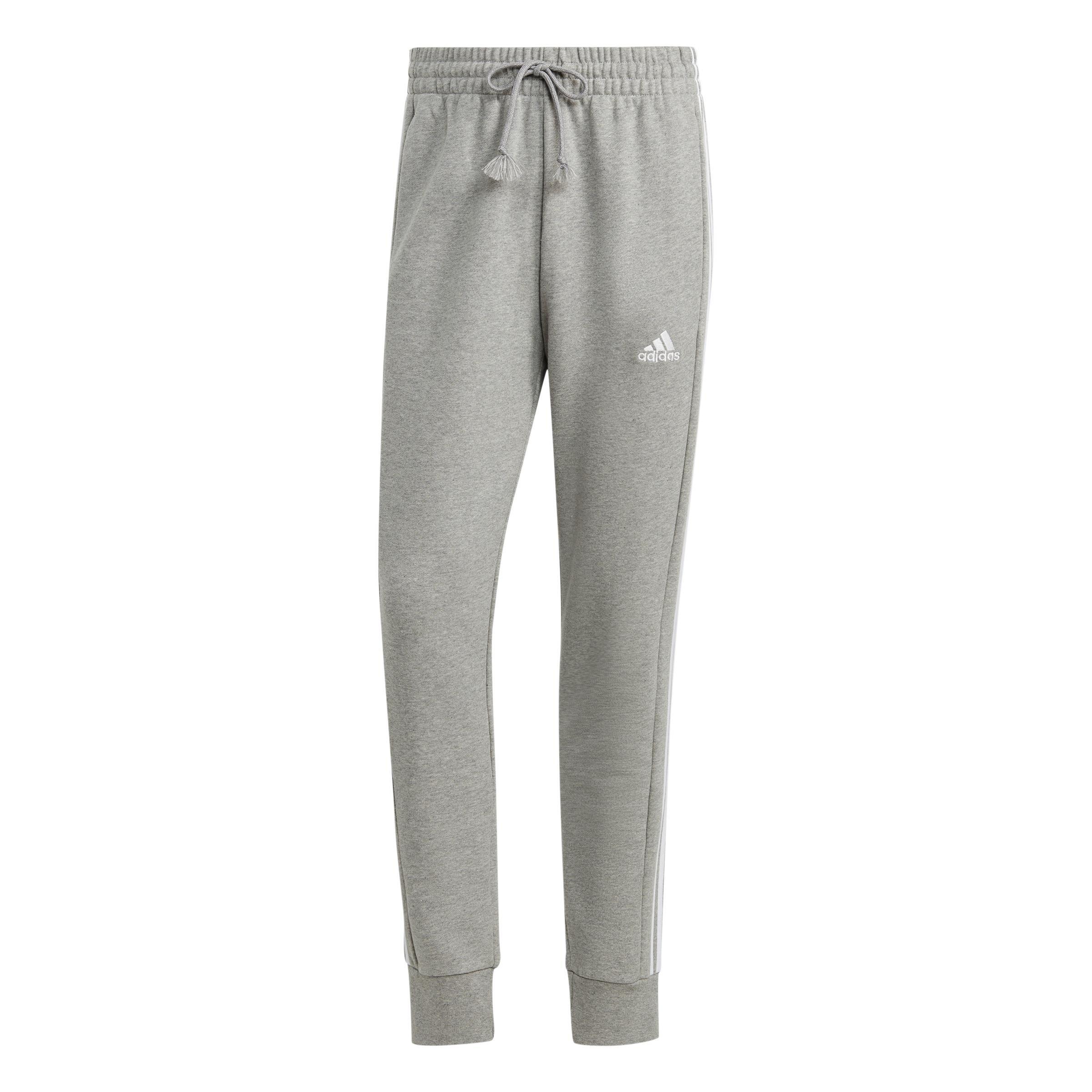 Essentials French Terry Tapered Cuff 3-Stripes Joggers, Grey, , large image number 1