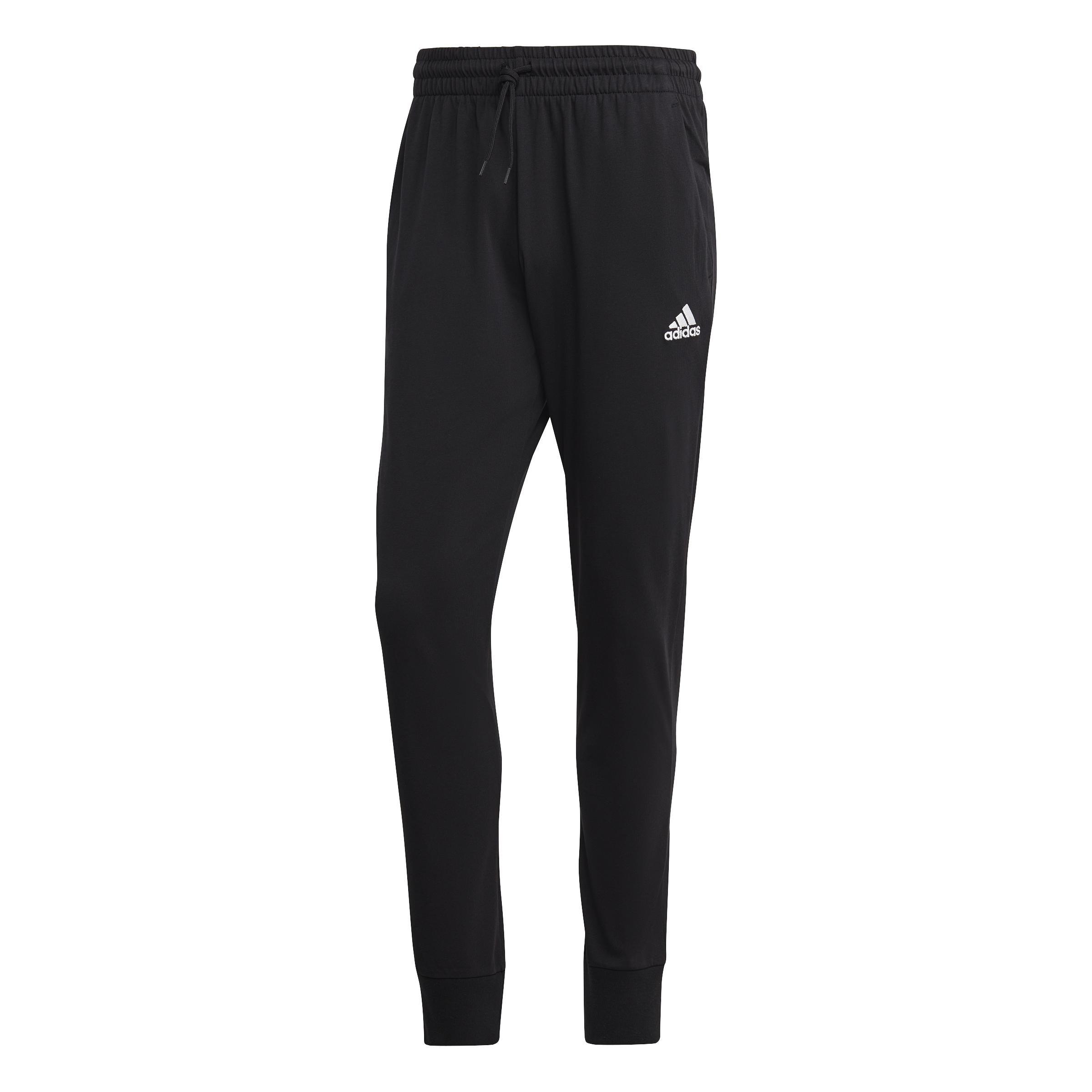 Essentials Single Jersey Tapered Cuff Joggers, Black, , large image number 1