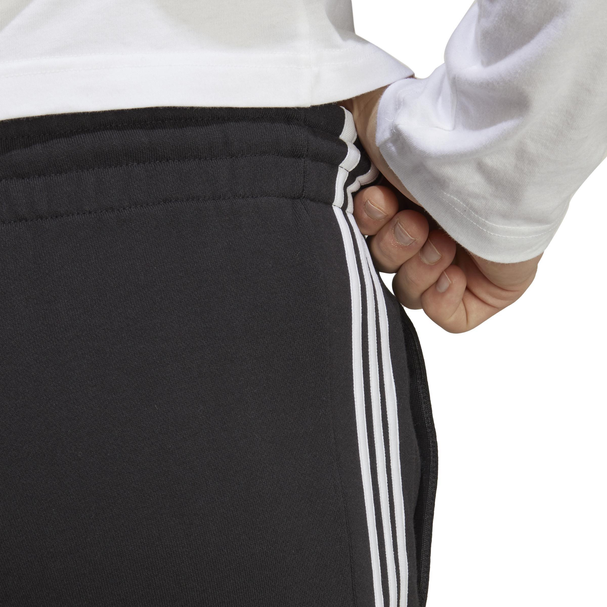 Essentials French Terry 3-Stripes Shorts, Black, A901_ONE, large image number 3