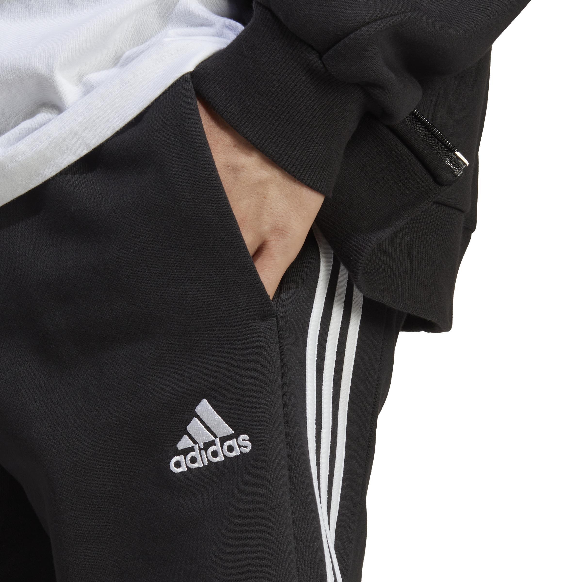 Essentials French Terry 3-Stripes Shorts, Black, A901_ONE, large image number 5