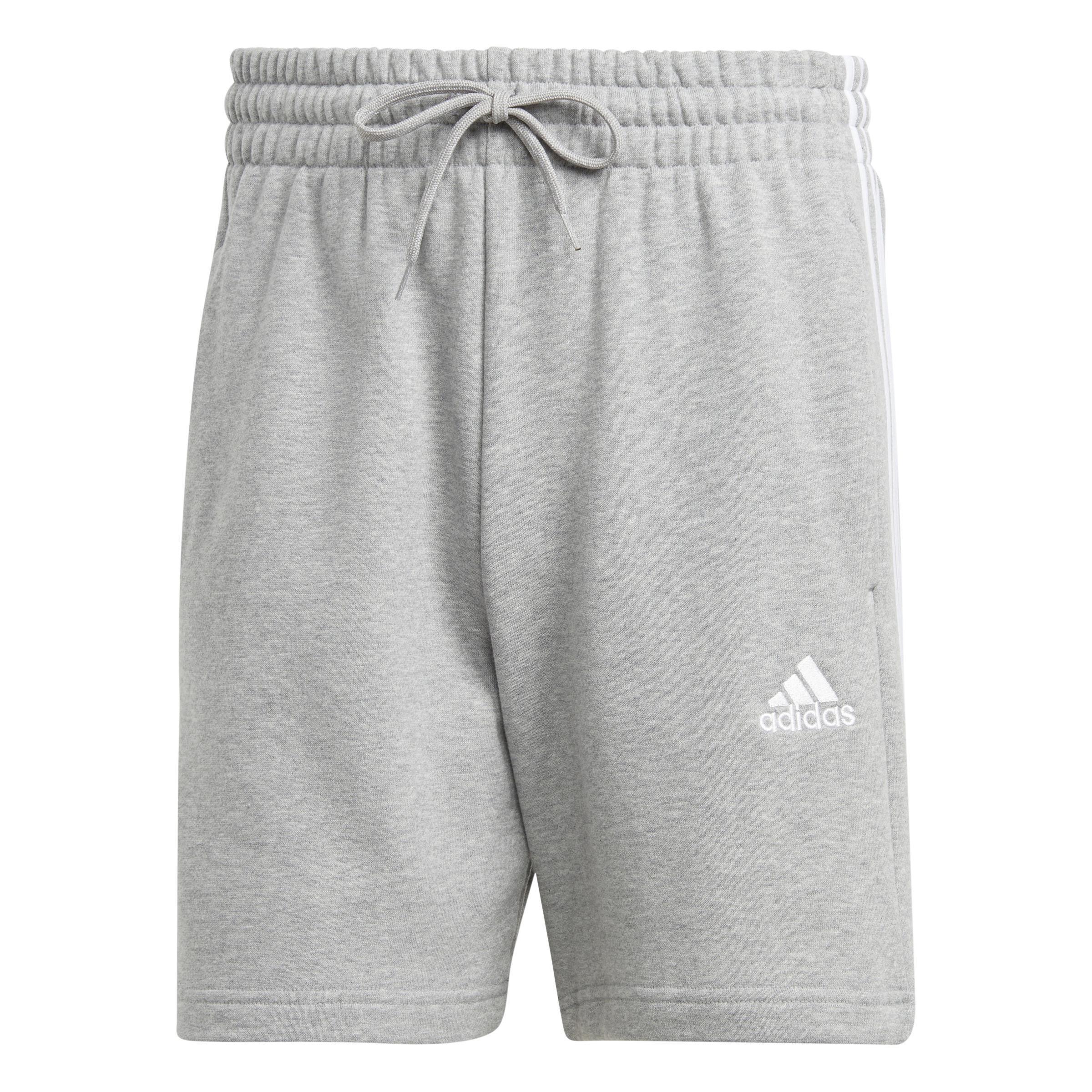 Essentials French Terry 3-Stripes Shorts, Grey, A901_ONE, large image number 0