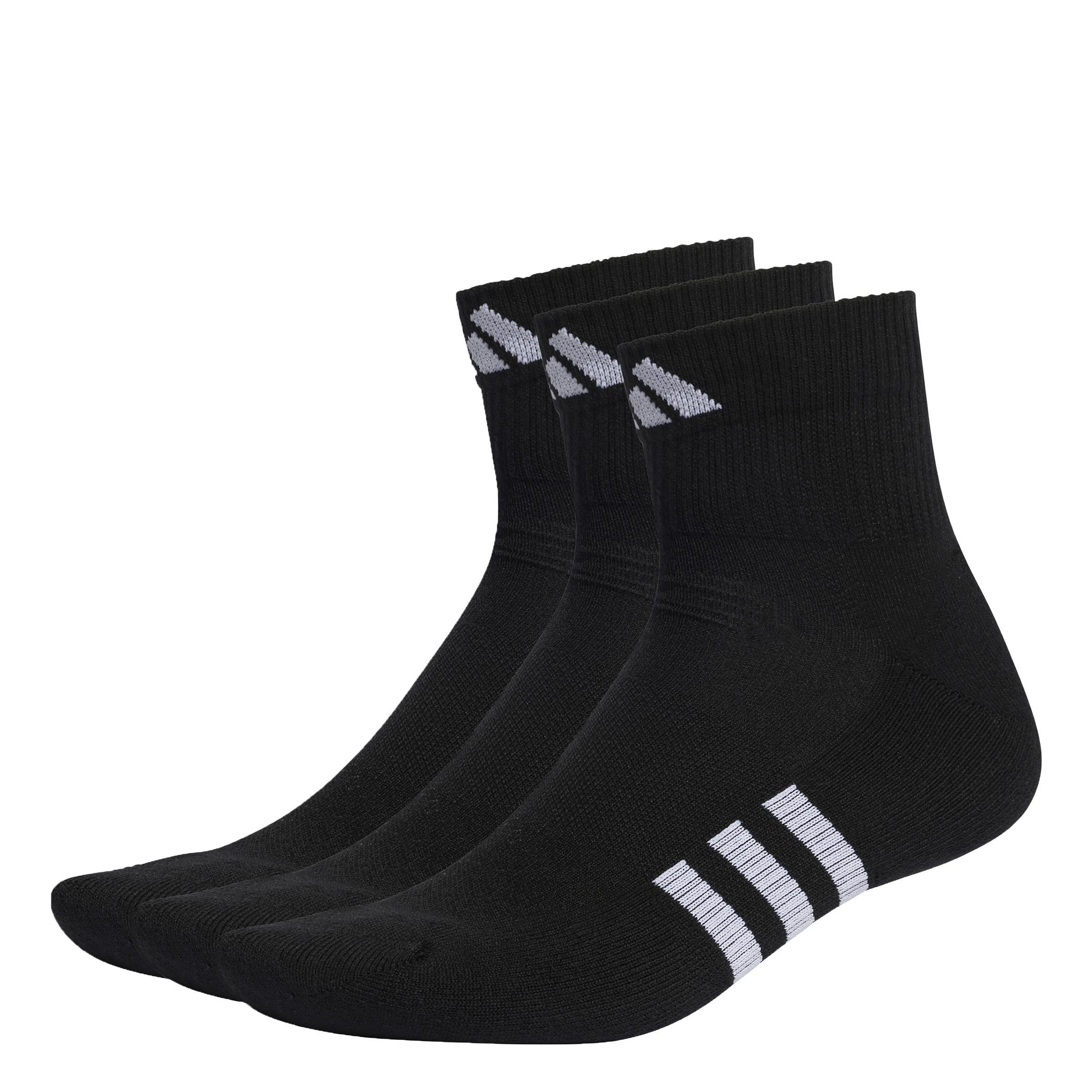Unisex Performance Cushioned Mid-Cut Socks 3 Pairs, Black, , large image number 0