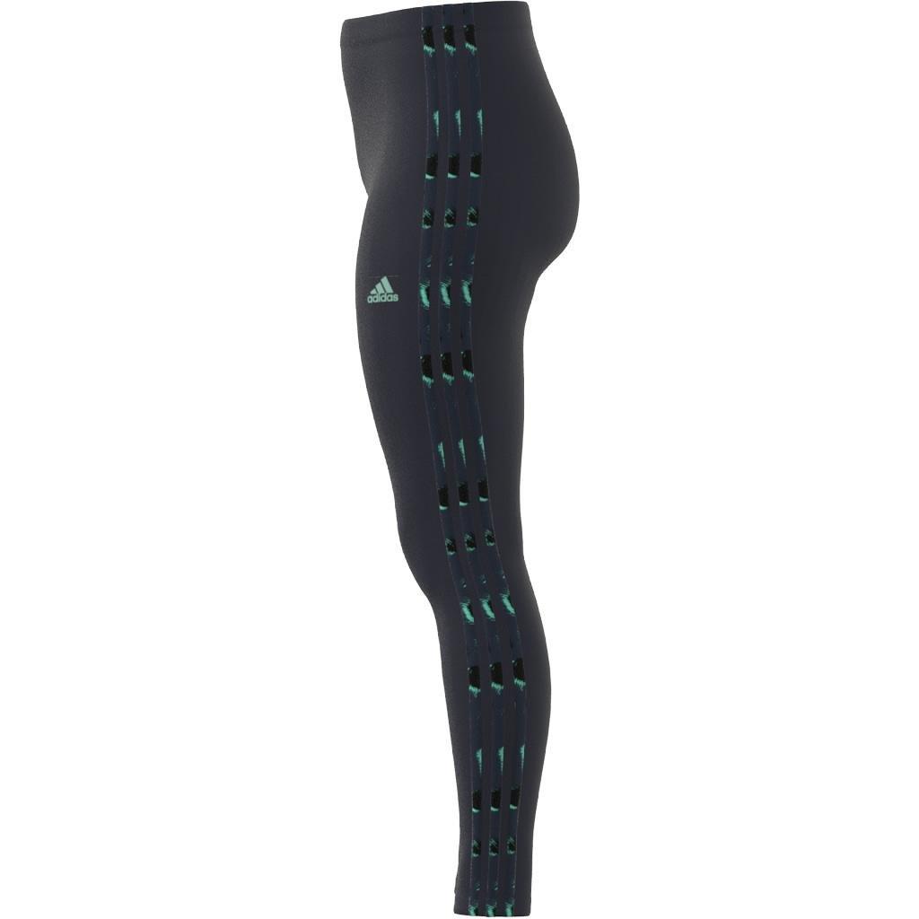 Essentials 3-Stripes Animal Print Leggings, Blue, , large image number 7