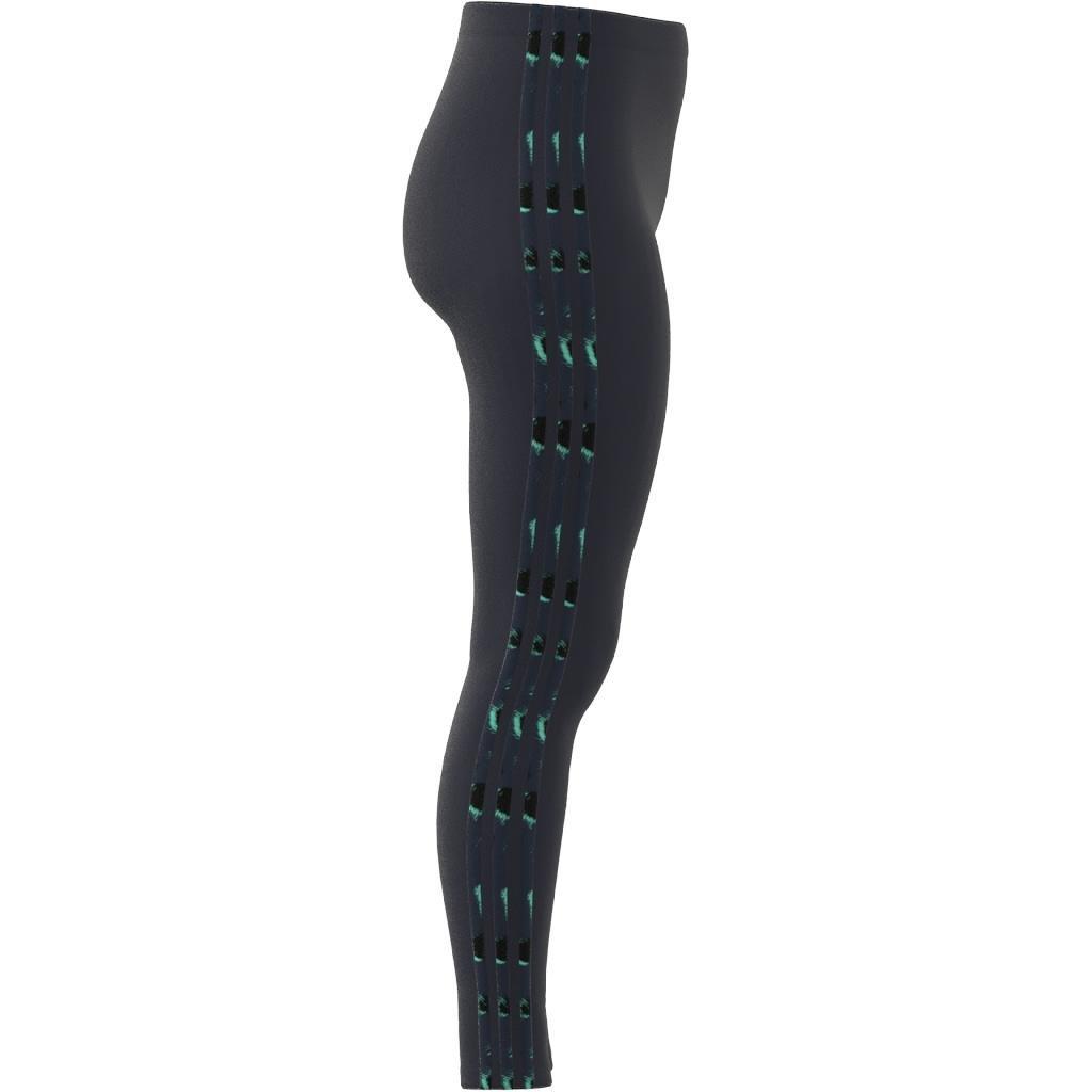 Essentials 3-Stripes Animal Print Leggings, Blue, , large image number 11