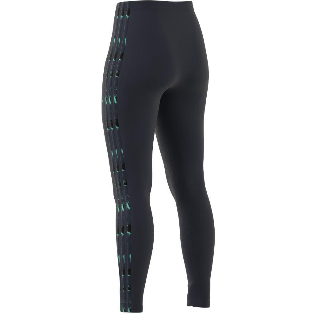 Essentials 3-Stripes Animal Print Leggings, Blue, , large image number 12
