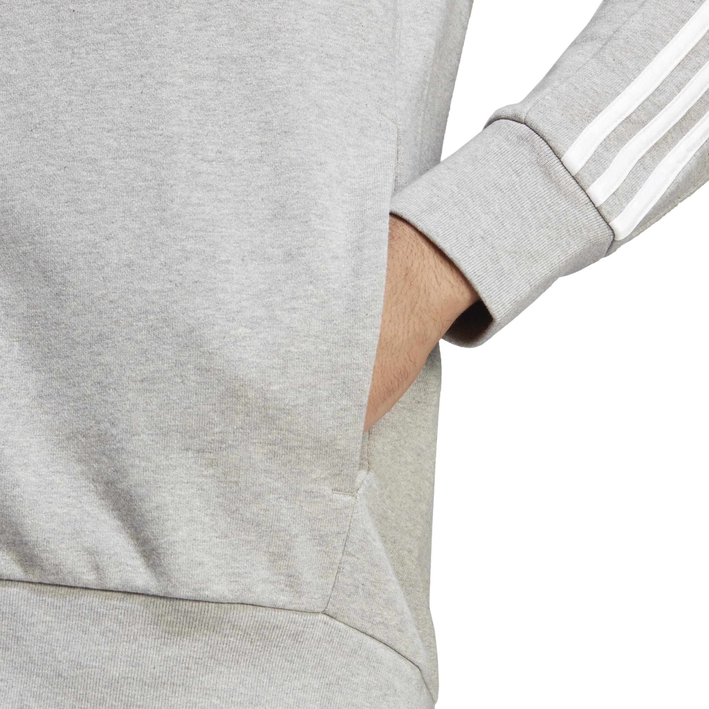 Essentials French Terry 3-Stripes Full-Zip Hoodie, Grey, , large image number 5