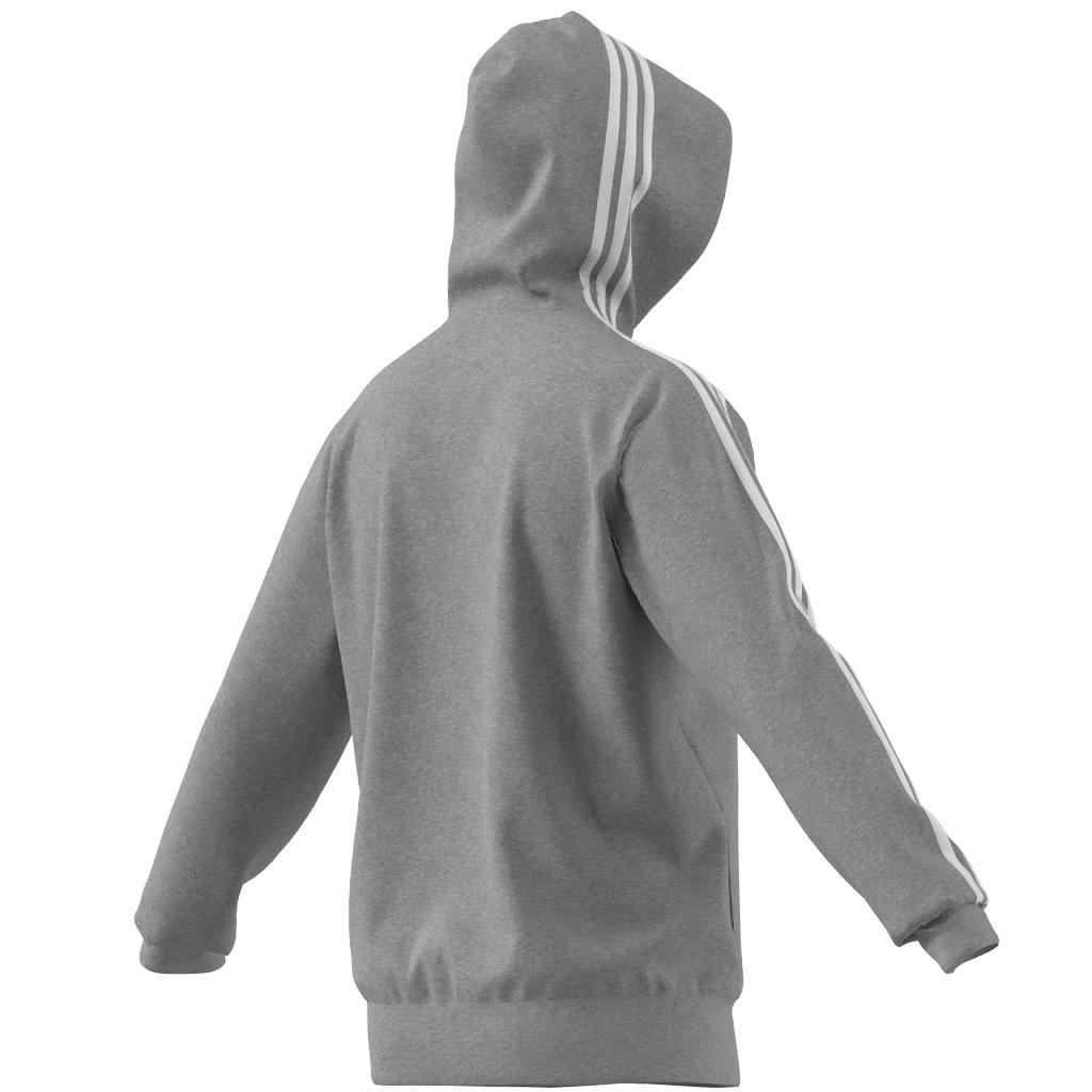 Essentials French Terry 3-Stripes Full-Zip Hoodie, Grey, , large image number 8