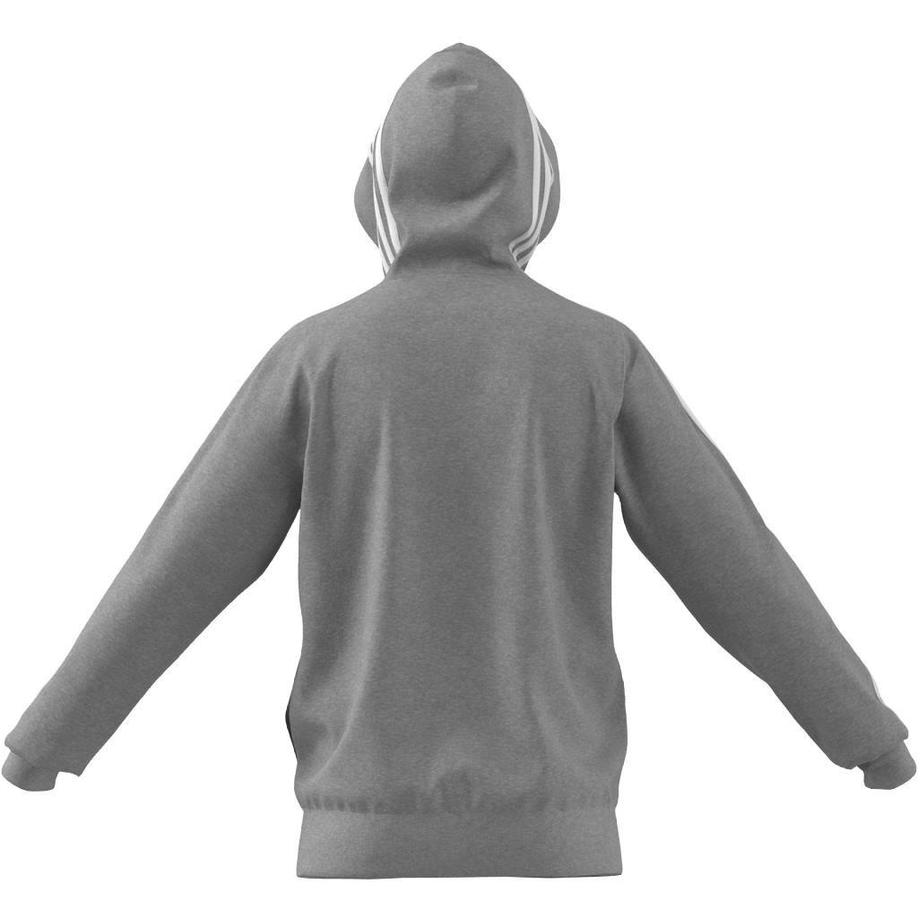 Essentials French Terry 3-Stripes Full-Zip Hoodie, Grey, , large image number 10
