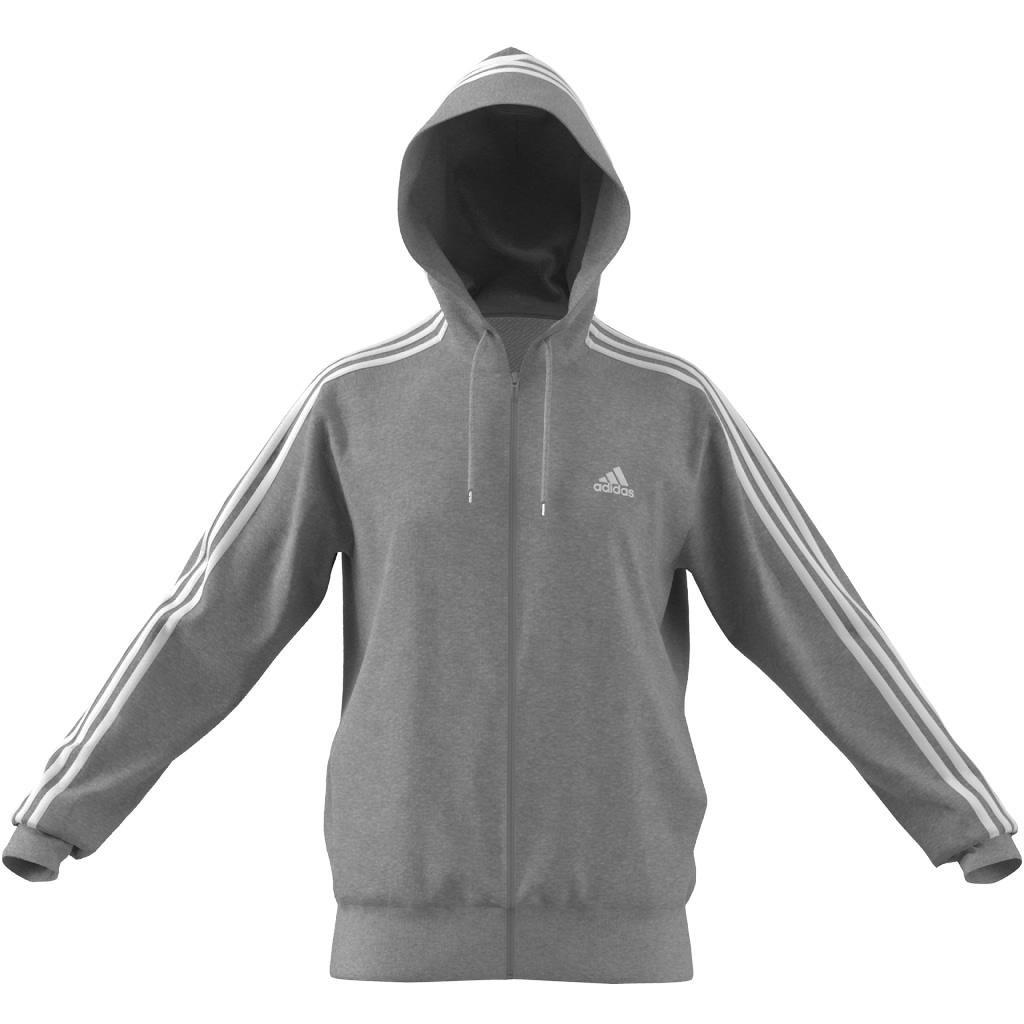 Essentials French Terry 3-Stripes Full-Zip Hoodie, Grey, , large image number 11