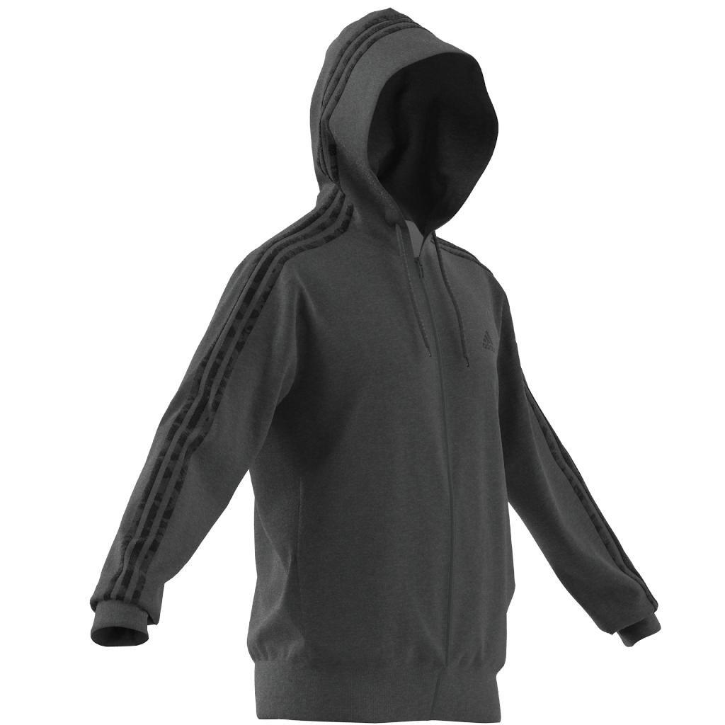 Essentials French Terry 3-Stripes Full-Zip Hoodie, Grey, A901_ONE, large image number 6