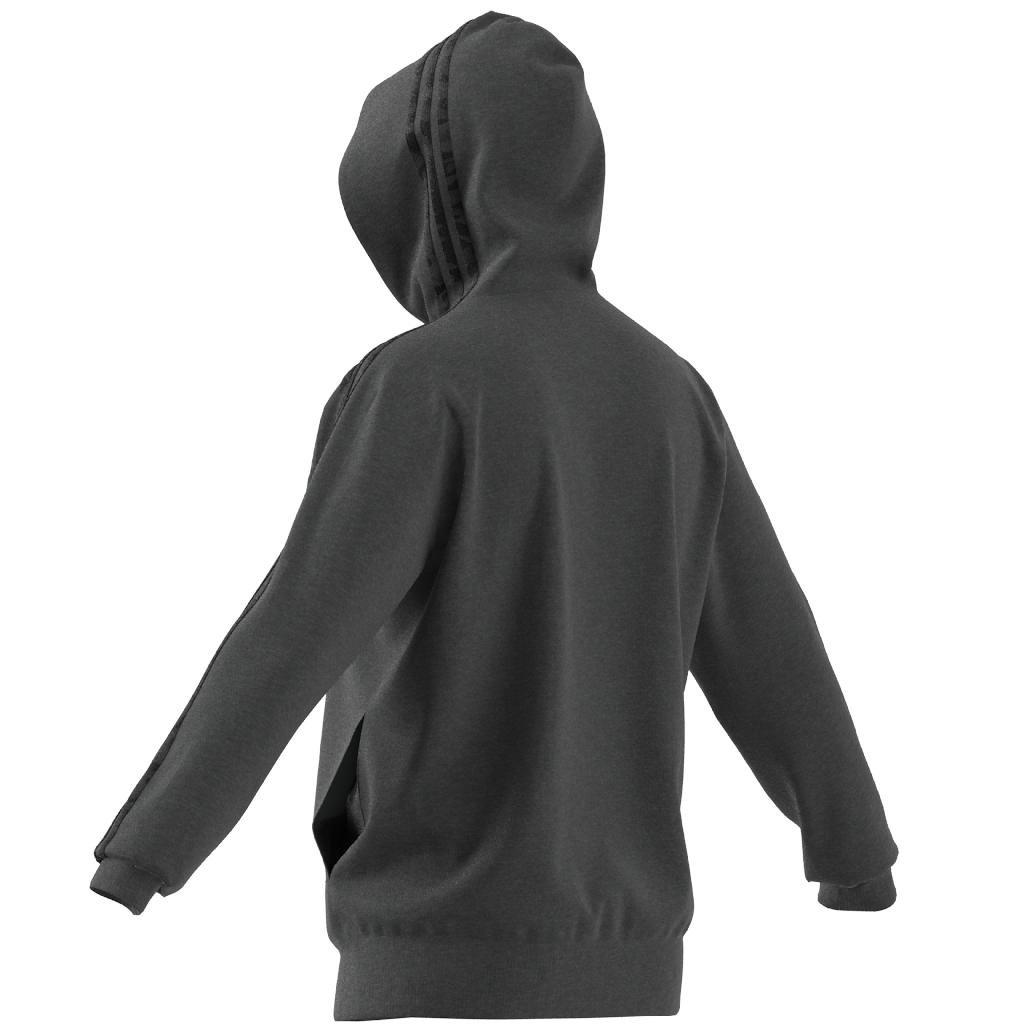 Essentials French Terry 3-Stripes Full-Zip Hoodie, Grey, A901_ONE, large image number 10