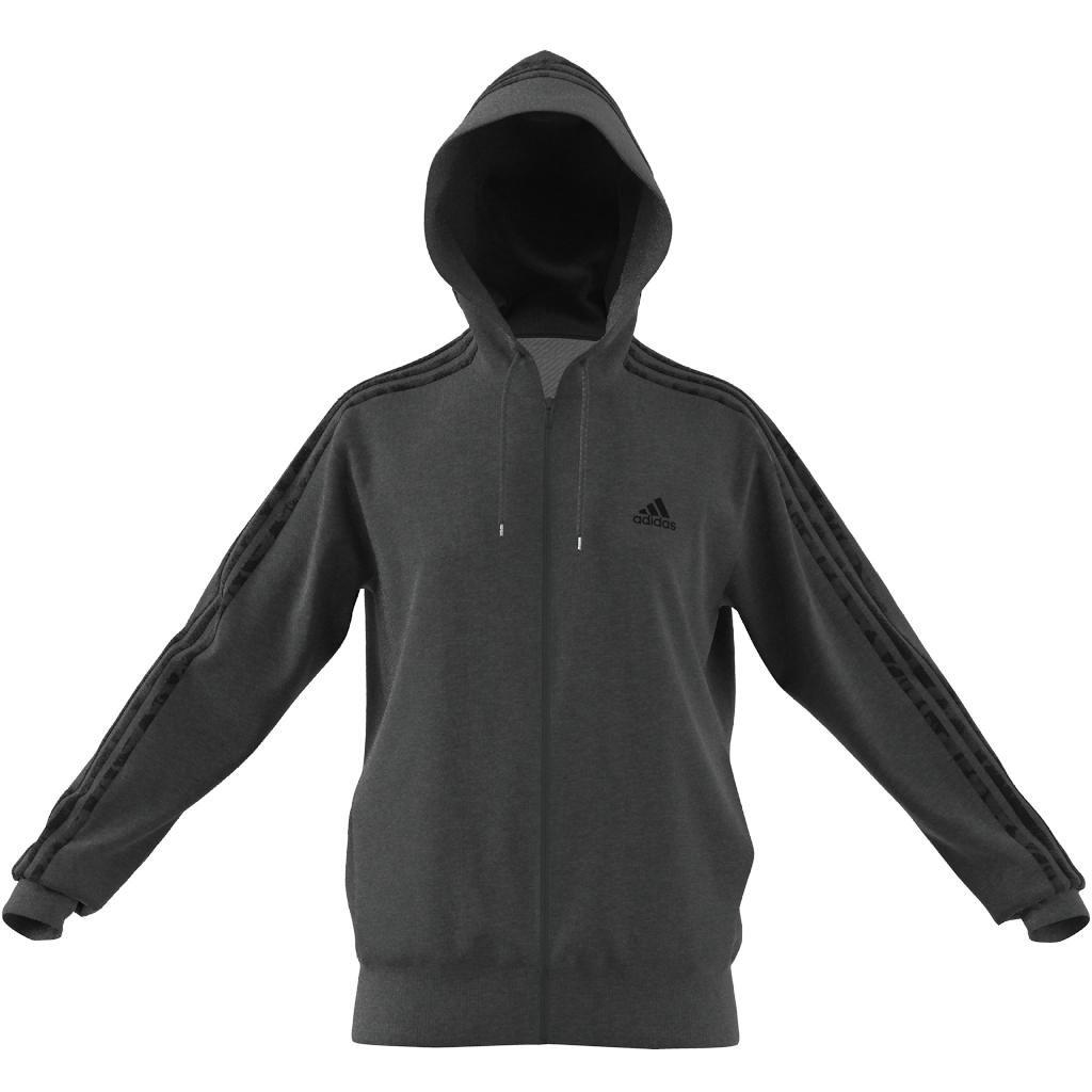 Essentials French Terry 3-Stripes Full-Zip Hoodie, Grey, A901_ONE, large image number 11
