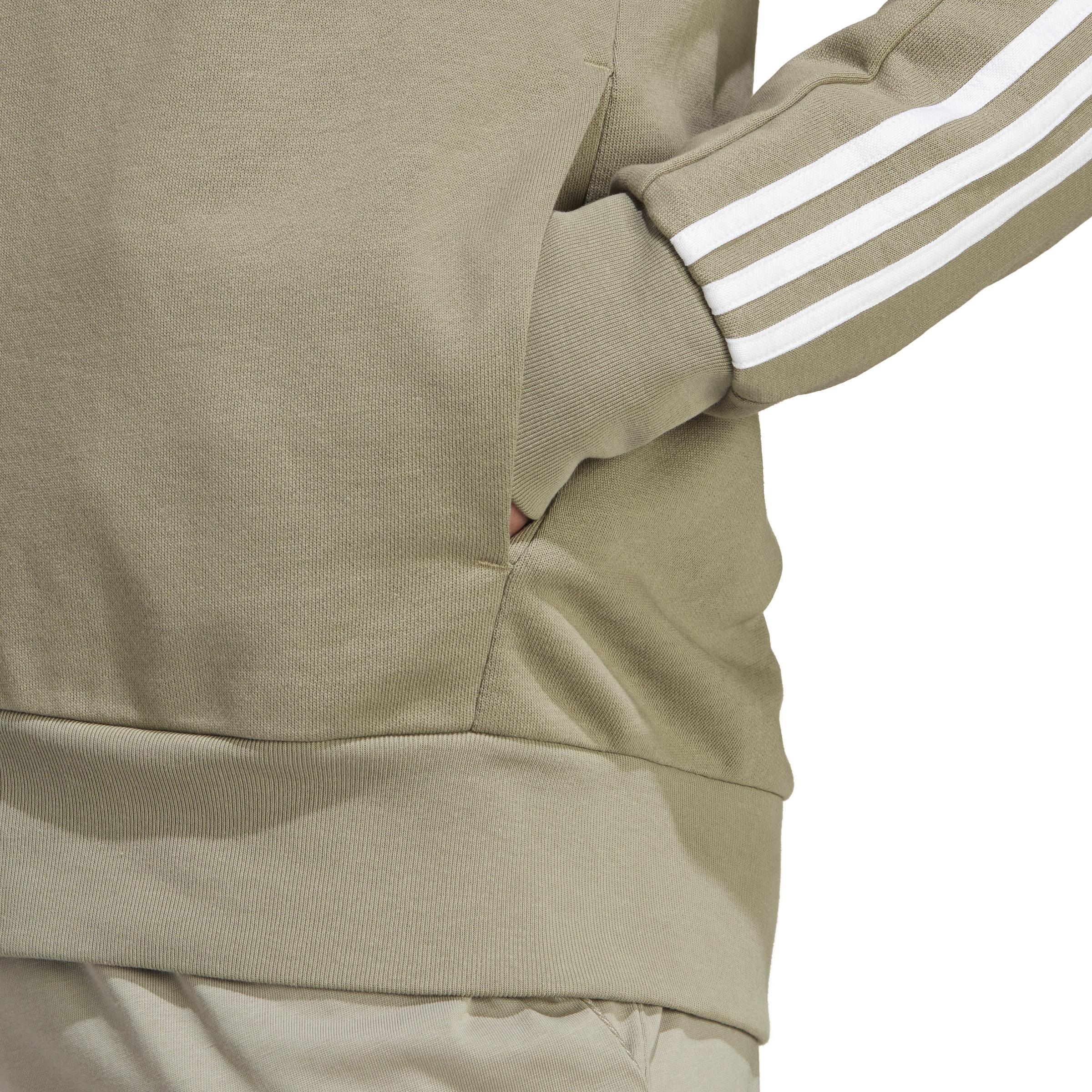 Essentials French Terry 3-Stripes Full-Zip Hoodie, Green, A901_ONE, large image number 5